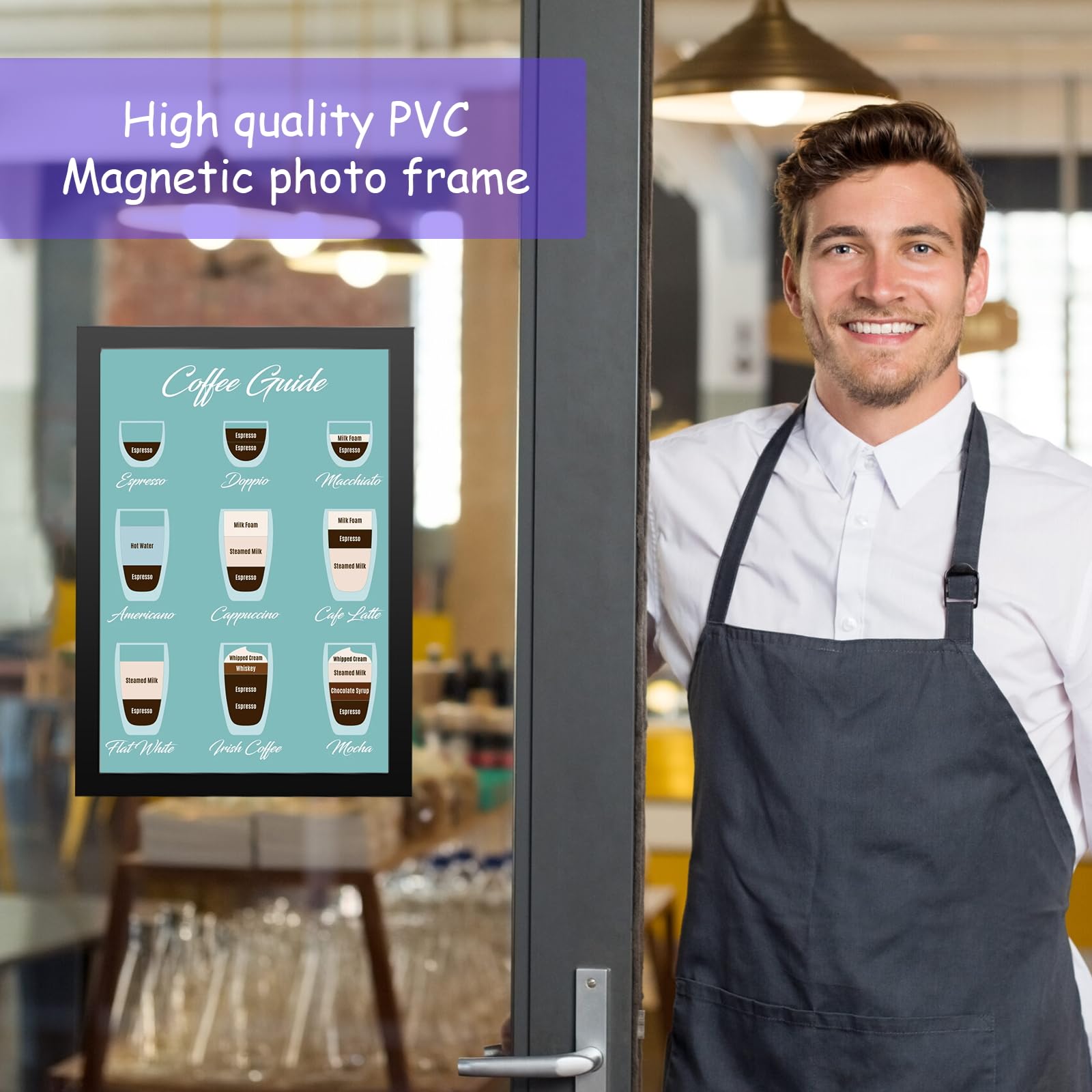 Cornici Magnetiche A4 10 Pezzi Nero - Per Foto E Poster Autoadesive - Foto 9