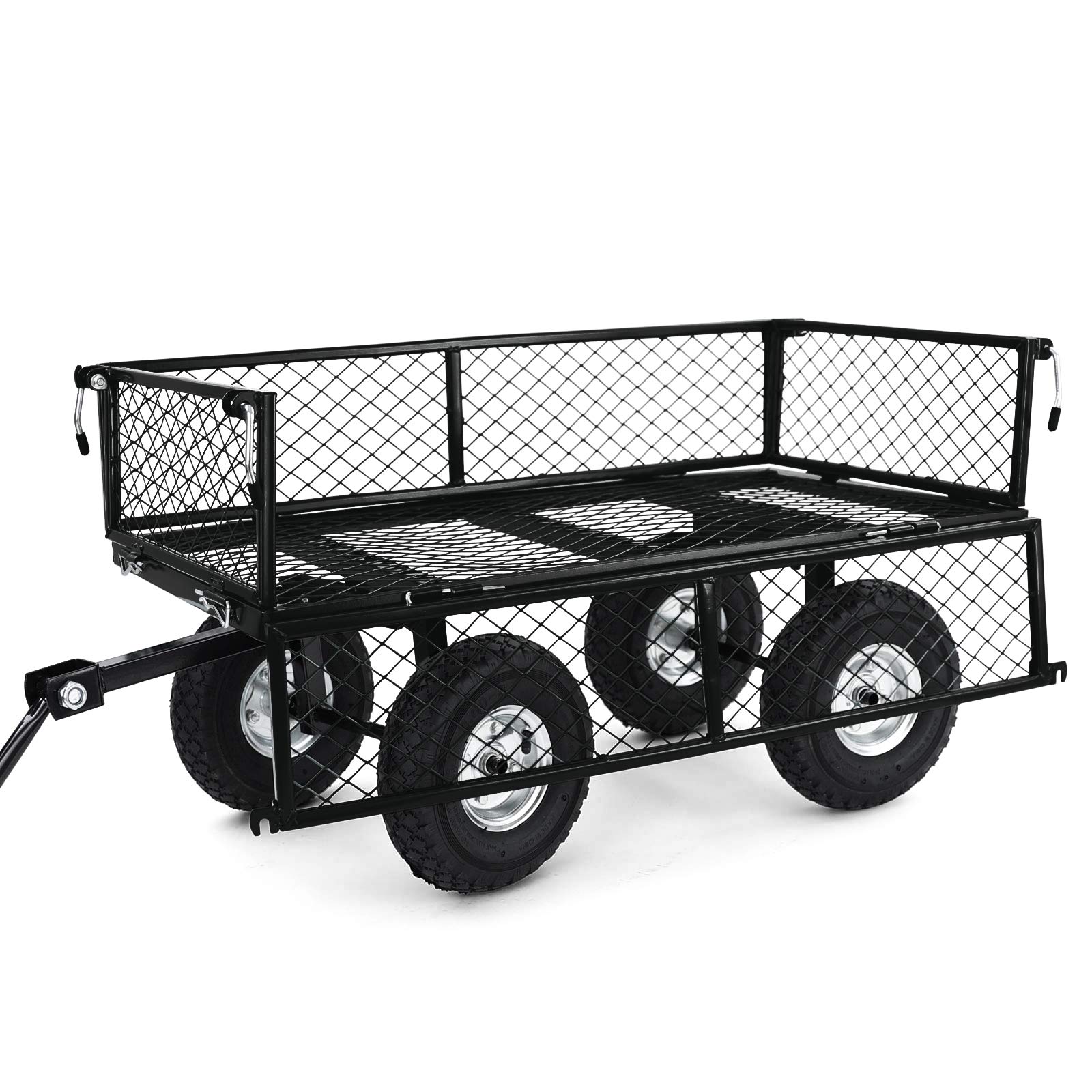 Transport Gitterwagen Handwagen Bollerwagen Seiten klappbar bis 250kg Schwarz