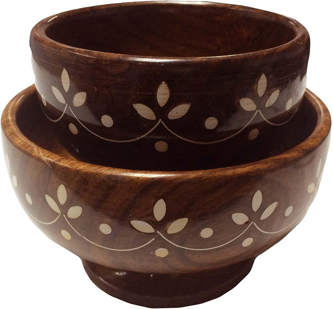 Set of 2 Wooden Serving Bowl for Serving Salad, Friuts Etc Inddor Outdoor Use Handmade Serving Bowl, Wooden Bowl by Khandekar