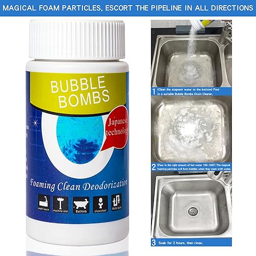 Miniatura 3 de Limpiador de drenaje de bombas de burbujas, tubería de dragado rápido, potente limpiador de drenaje de fregadero, polvo de dragado de tubo de espuma