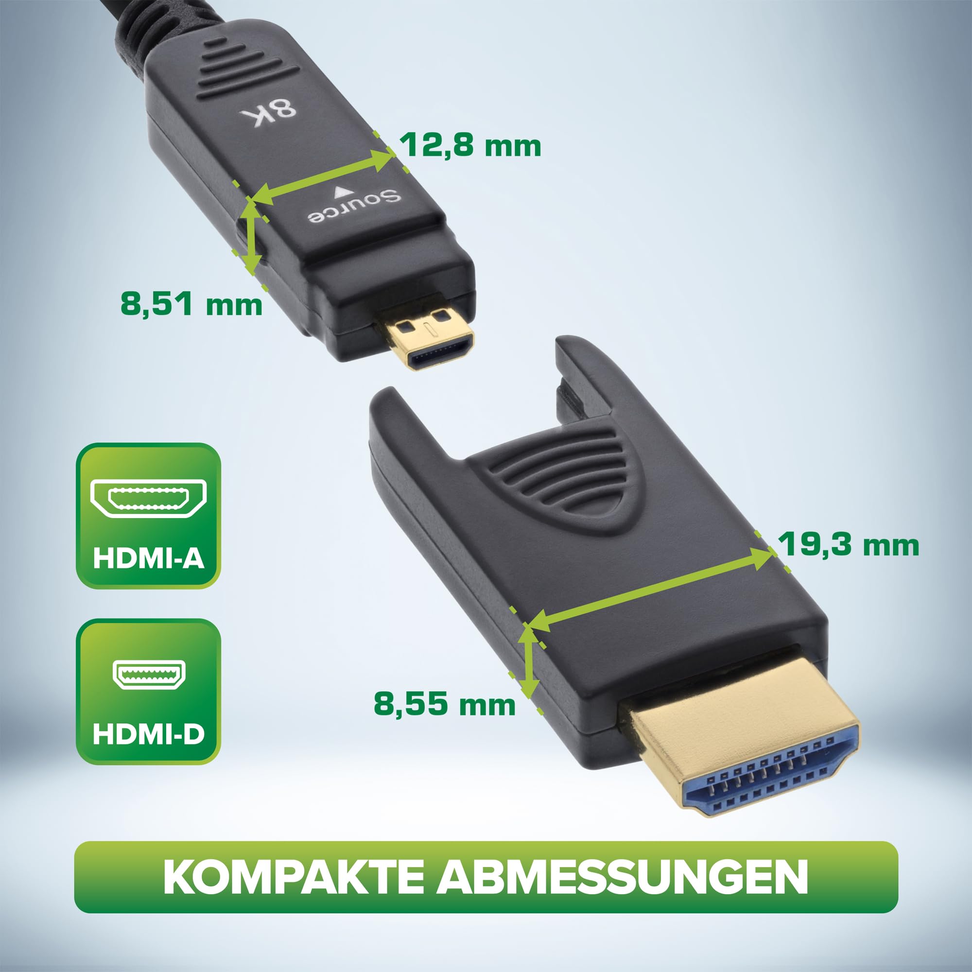 InLine® Cavo HDMI AOC Ultra High Speed 2.1 con connettori rimovibili, 8K/4K HDR eARC, contatti placcati in oro, flessibile, 30 m, 17930O