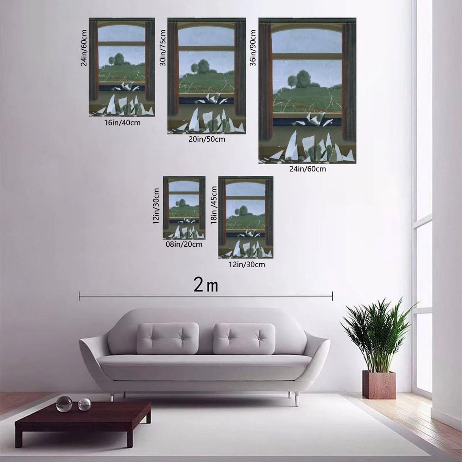 WCYB La Clef Des Champs Nerka Magritte Surrealizm wydruki plakat na płótnie Deco obrazy ścienne do biura salonu bez ramki 40,6 cm szer. x 61 cm W