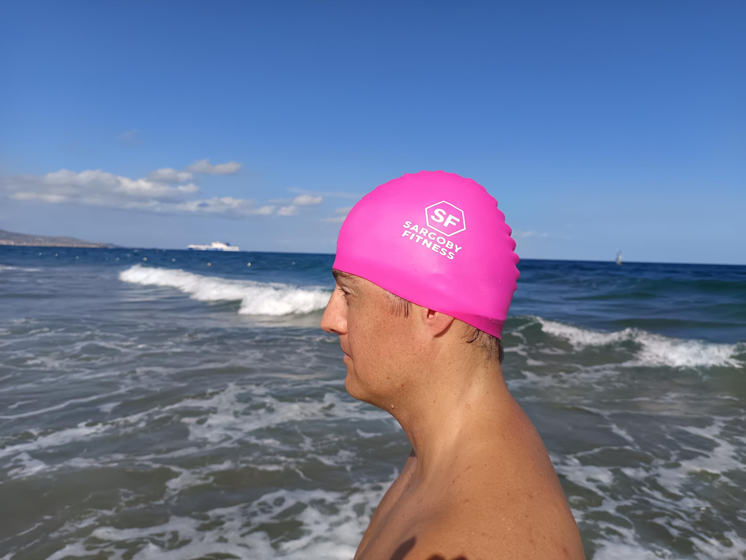 Sargoby Fitness UK Swim Cap Adult Standard-Size for Competitive or Recreational Swimmer Looking for more speed South Africa Rainbow Australia (Pink)