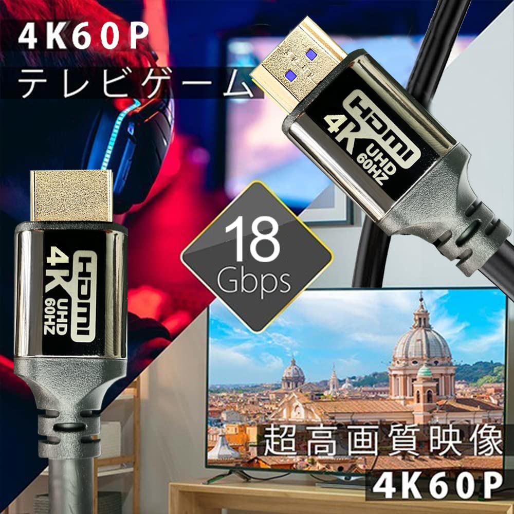 Cavo HDMI 4K 2.1 50FT, cavo HDMI ad alta velocità-8K a 60Hz, 4K @120Hz, 2K @240Hz, cavo HDMI da gioco 48Gbps versione 2.1 certificato, eARC HDCP 2.3 e 2.2 HDR cavo HDMI