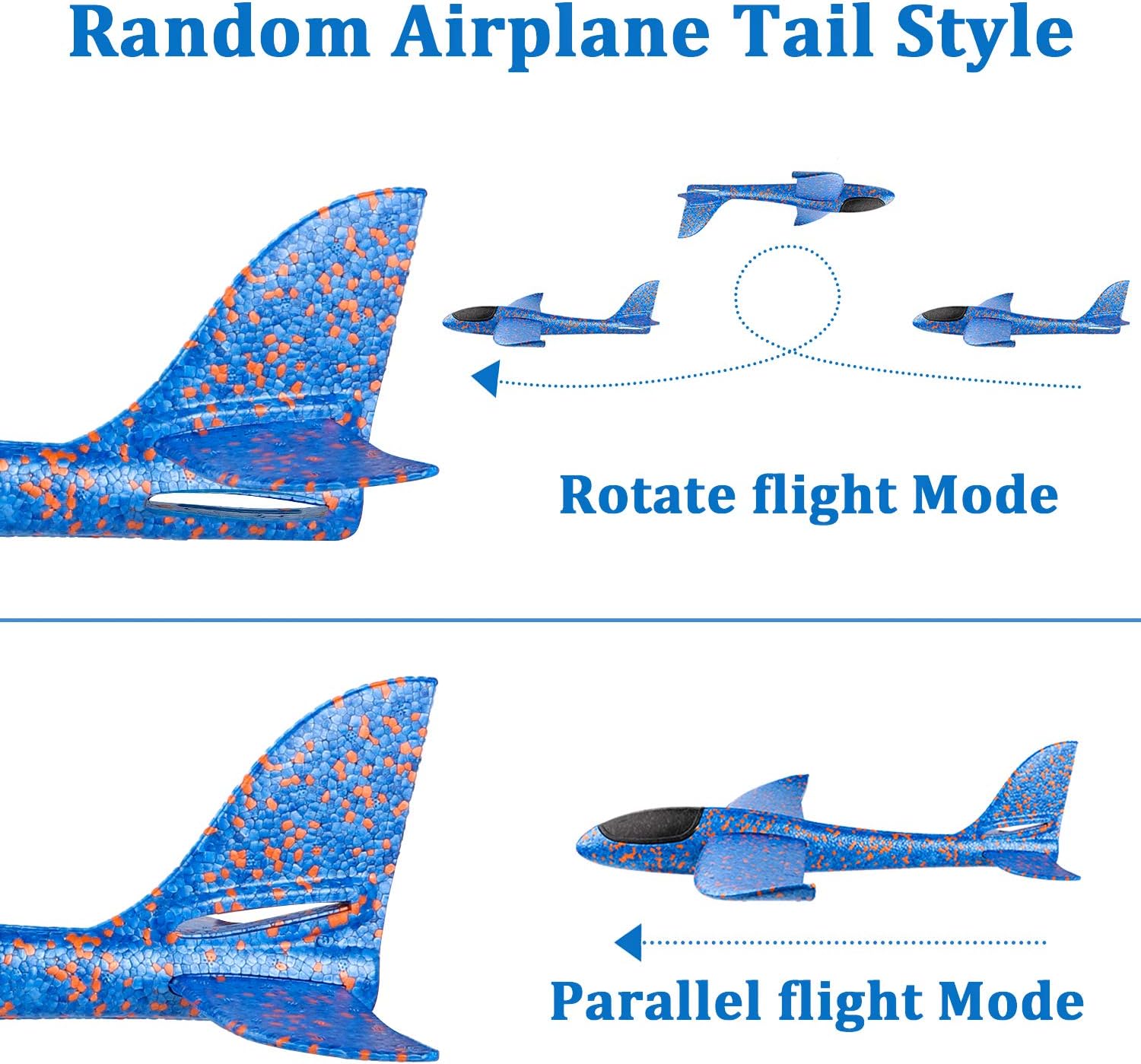 WATINC 2Pcs 17in Airplane, Manual Throwing, Fun, challenging, Outdoor Sports Toy, Model Foam Airplane, Blue & White Airplane (WT-Foam Airplane 2Pcs)