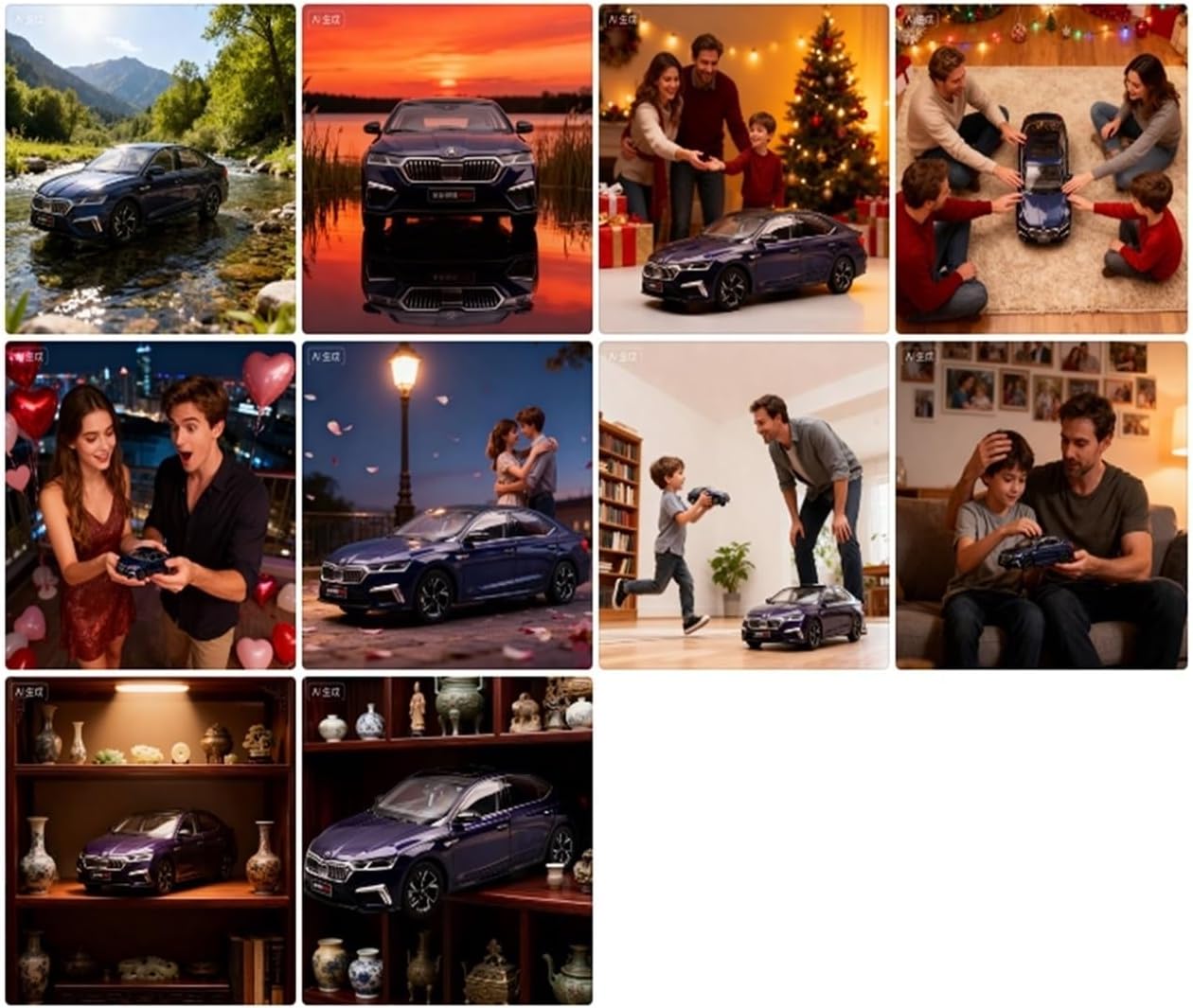 Model Toy Car 1:18 for Geely 7X Diecast Model Toy Car Static Display Piece Collection for Friends(Blue)