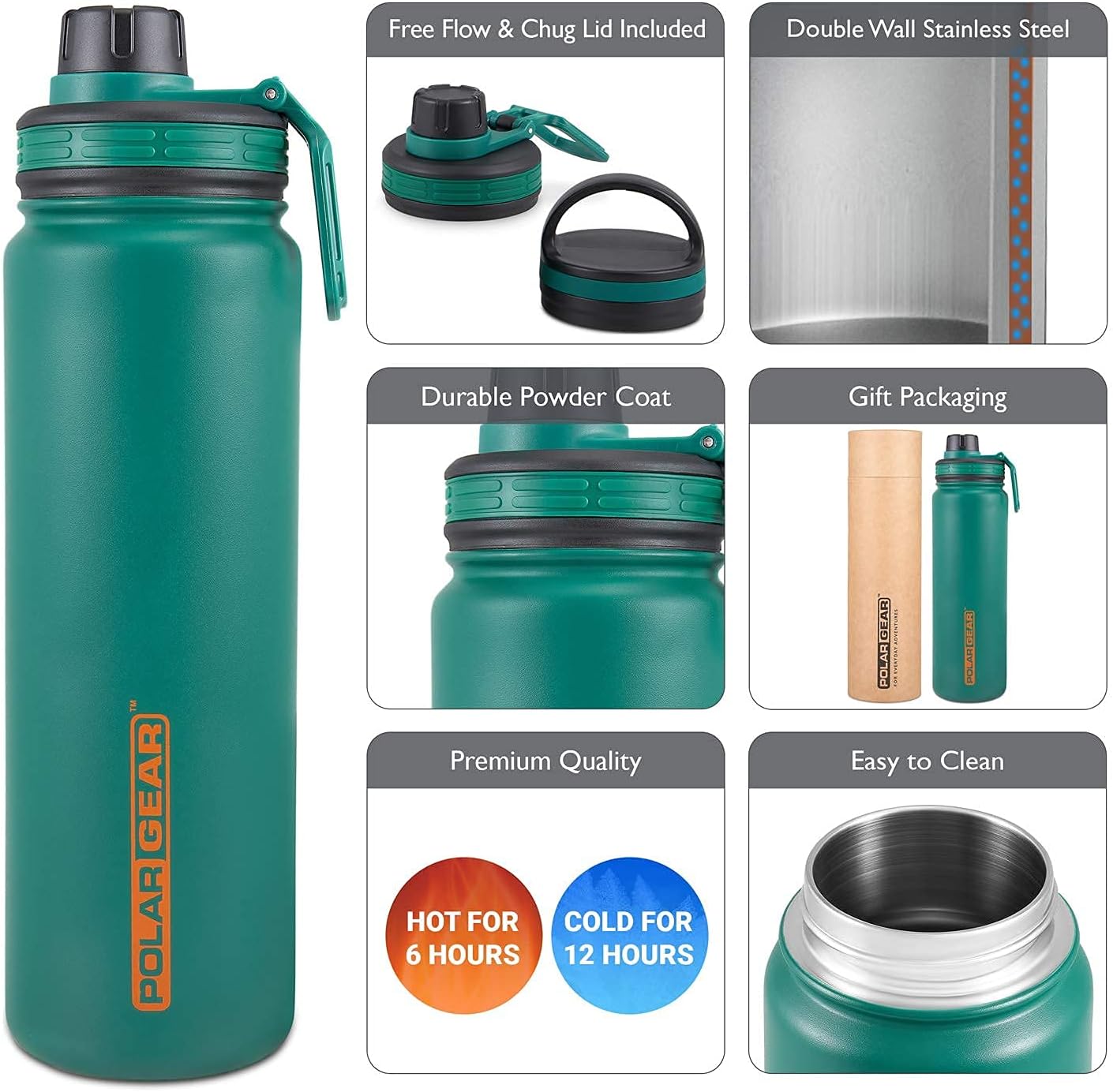 Hydra Surge Stainless Steel Reusable Water Bottle -700ml, Vacuum Insulated, Double Wall, Metal Leakproof Flask - Image 4