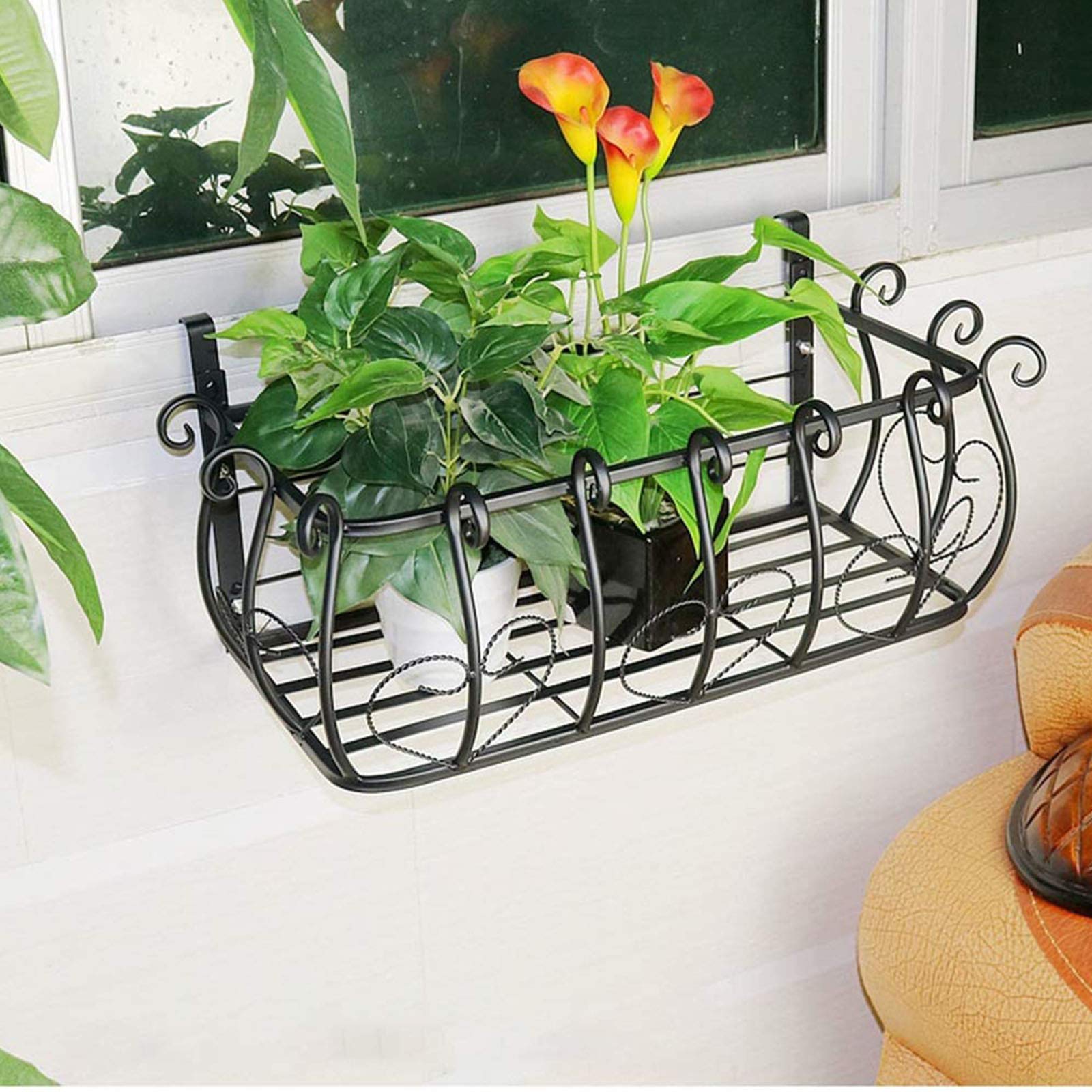 2パック壁掛けブラケット植木鉢植物フック装飾壁プランターハンガー