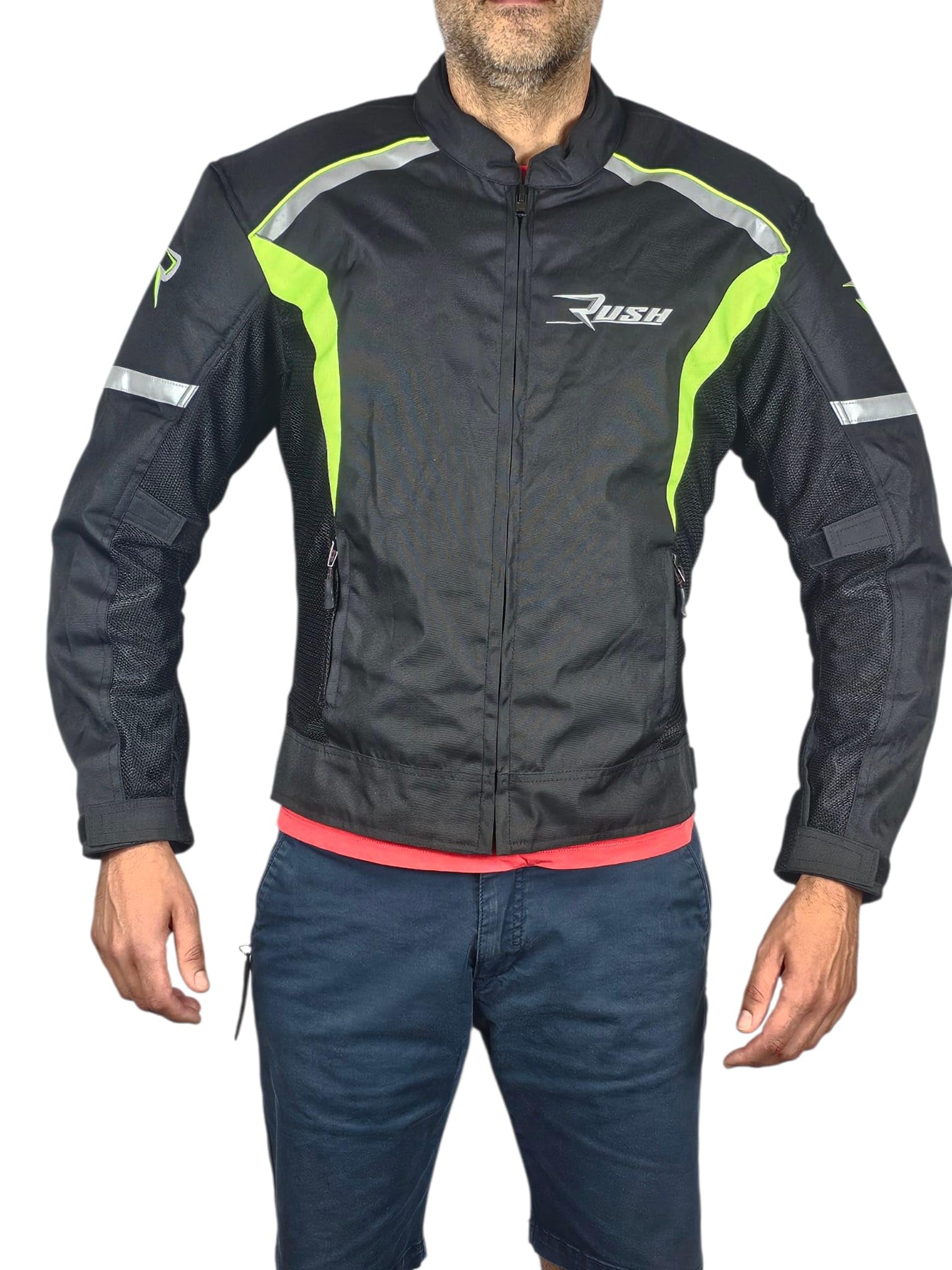 WinNet Giacca Giubbotto Moto leggero primaverile estivo Traforato traspirante Ventilato per l'Estate con Protezioni