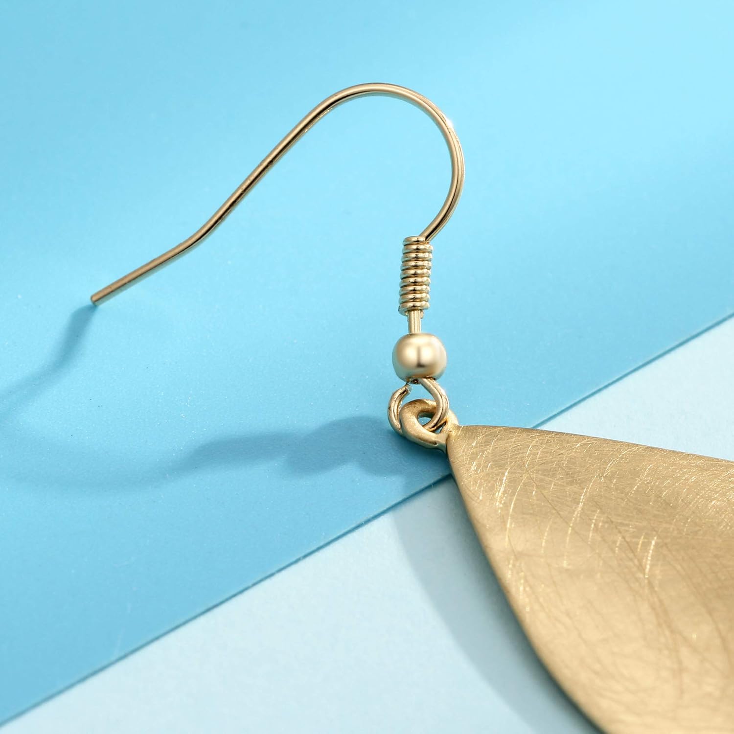 Handmade Teardrop Earrings with Brushed Finished Dangle Earrings gold image 4 of 7 B07YZ9K3DQ