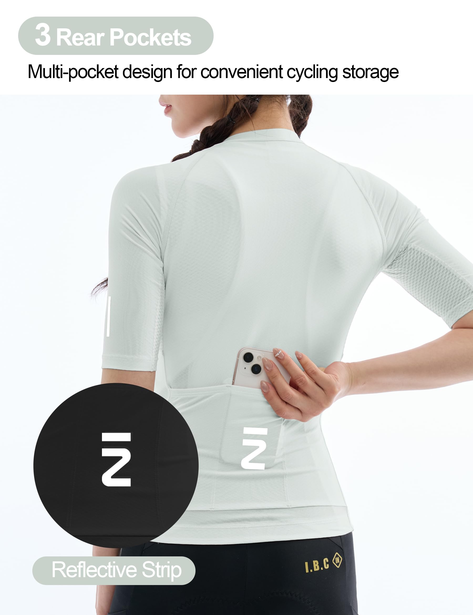INBIKE Radtrikot Damen Kurzarm Sommer Atmungsaktiv Schnelltrocknend Fahrradtrikot mit Mesh Enges Rennrad Trikot MTB Shirt mit Anti-Rutsch Saum für Radsport Farrad E-Bike