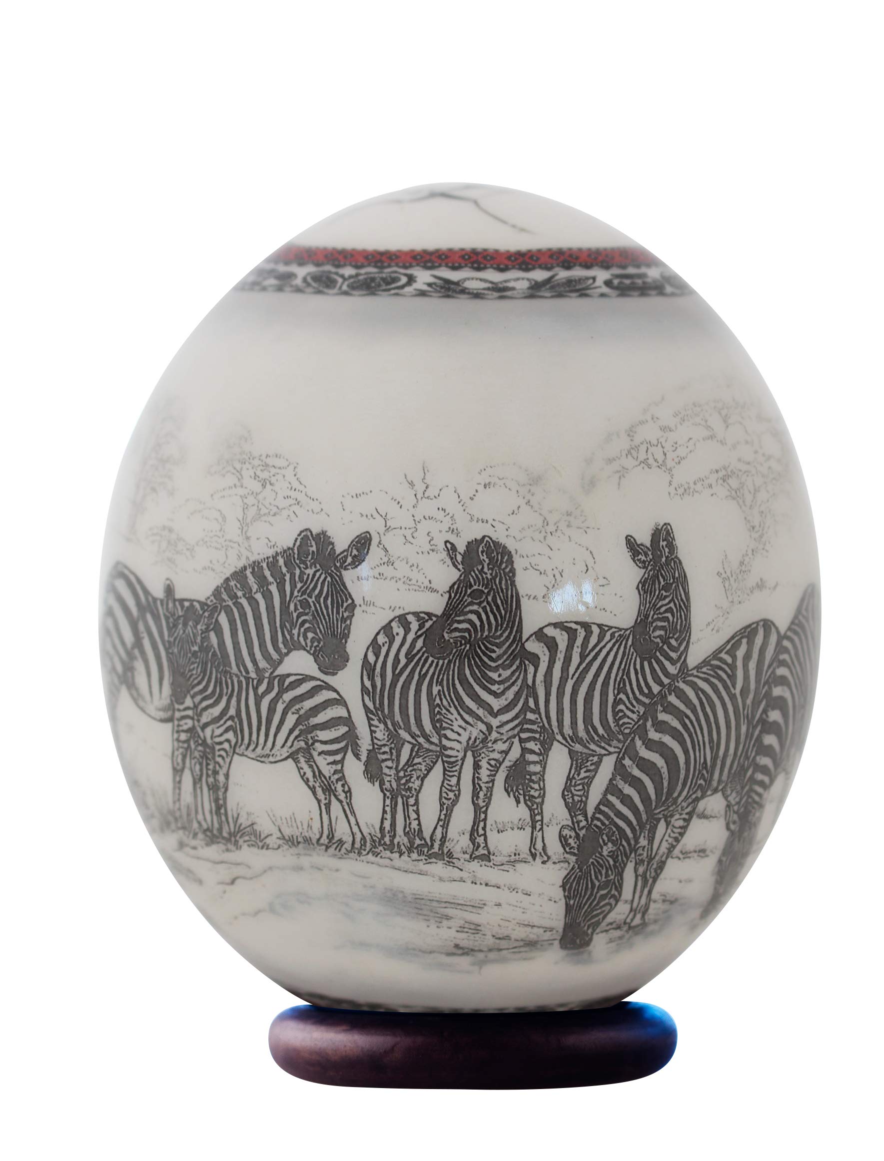 Decoupage Weißes Zebra Straußenei