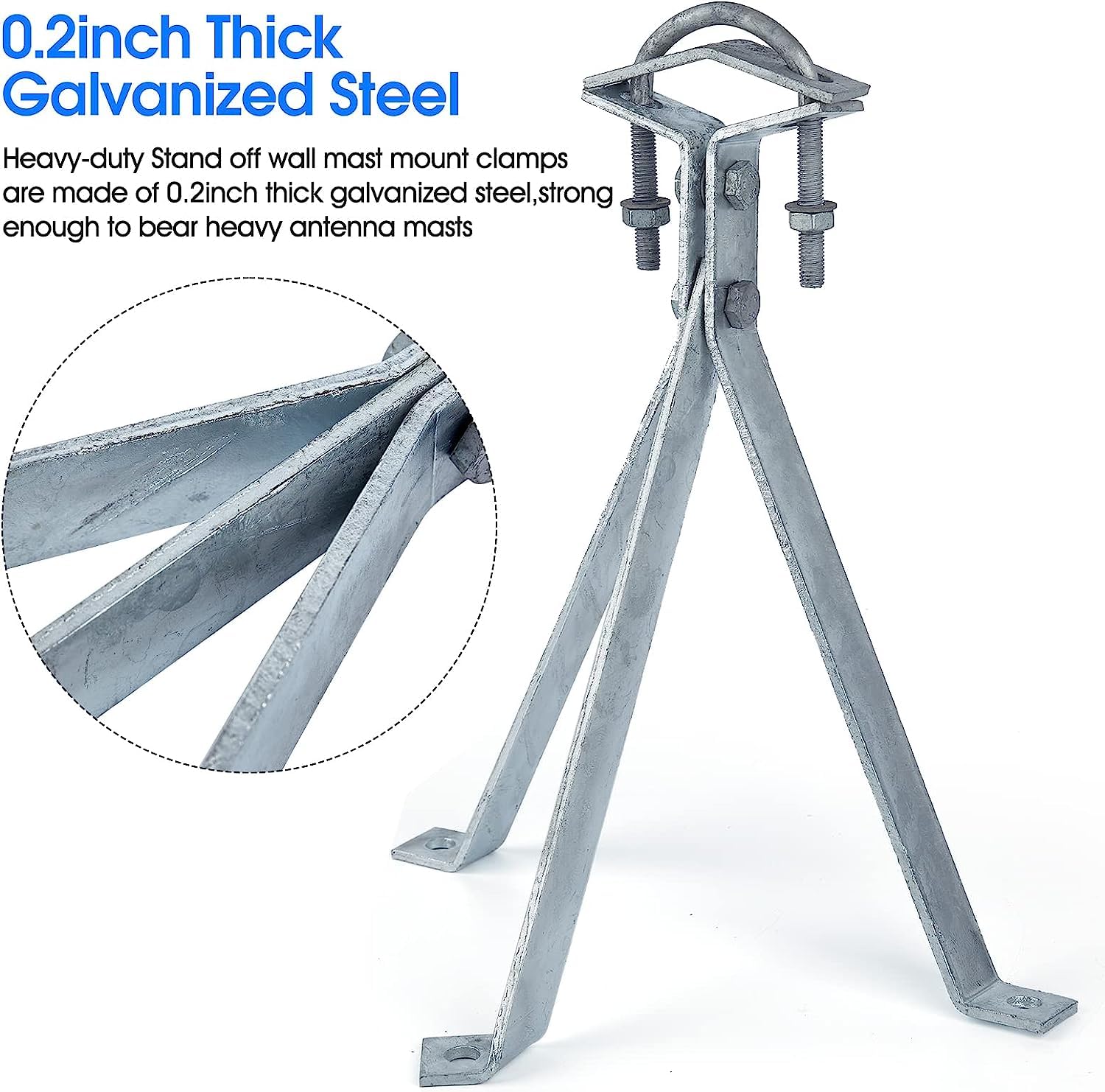Windproof Stand Off Wall Mast Mount Satellite Dish Mounts (1 para uchwytów (3 nogi + 2 stopy), 35 cm)