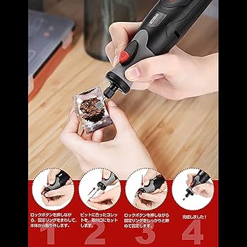 様々な軽作業に便利 コードレス多機能ミニルーター Amazon | Ginelson ミニルーター 5段変速 70PCS 18000RPM高速