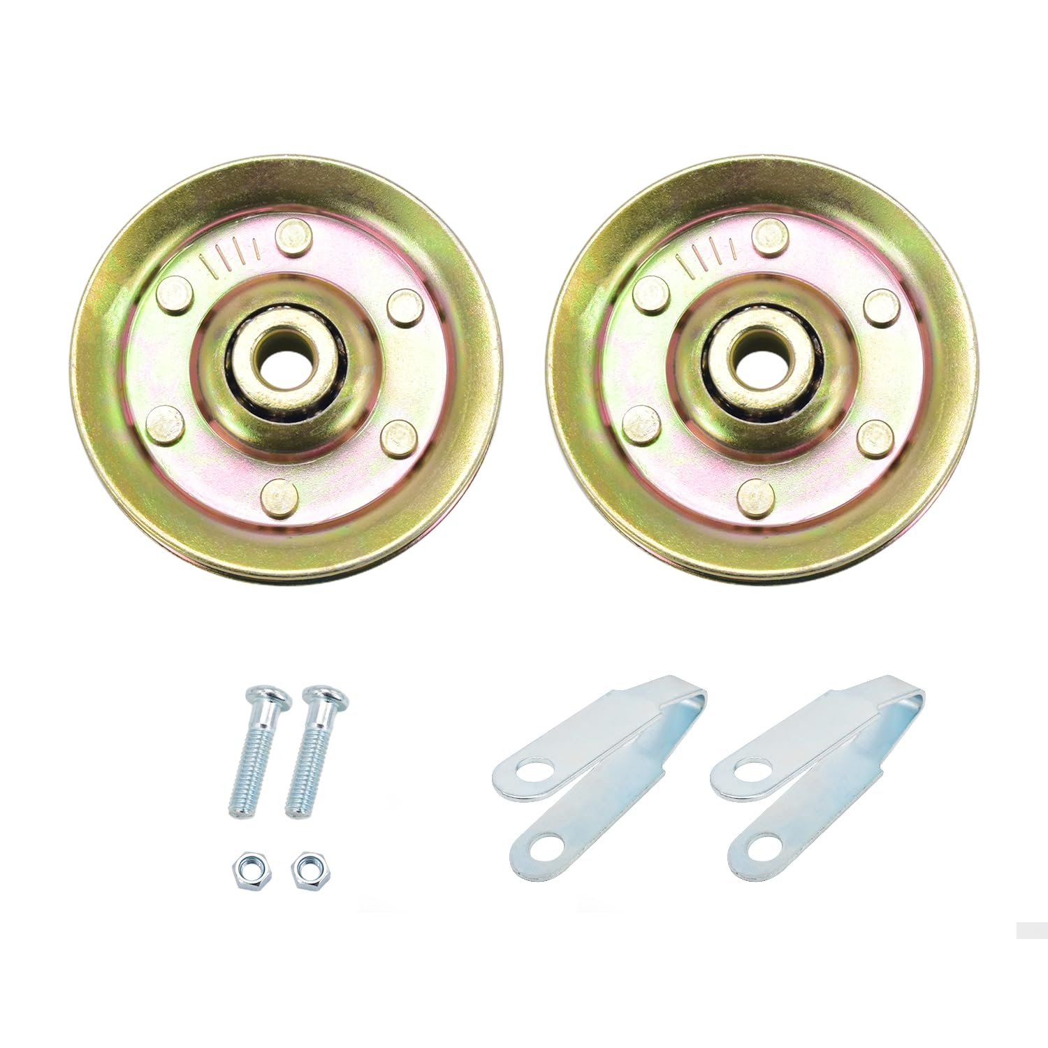 3" Heavy Duty Garage Door Pulley Kits, 3/8" Arbor 200LB Load, 2 Sheave Pulleys, 2 Clevis Forks, 2 Bolts and Nuts Kit