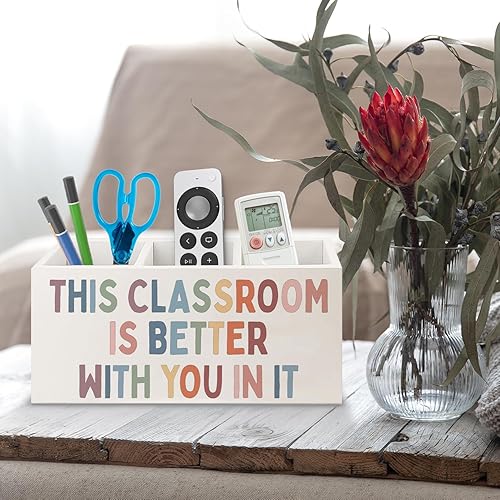 Miniatura 5 de Soporte de lápiz de madera bohemio para aula, accesorios de escritorio, suministros de regreso a clases para estudiantes, niños, niñas, profesores,