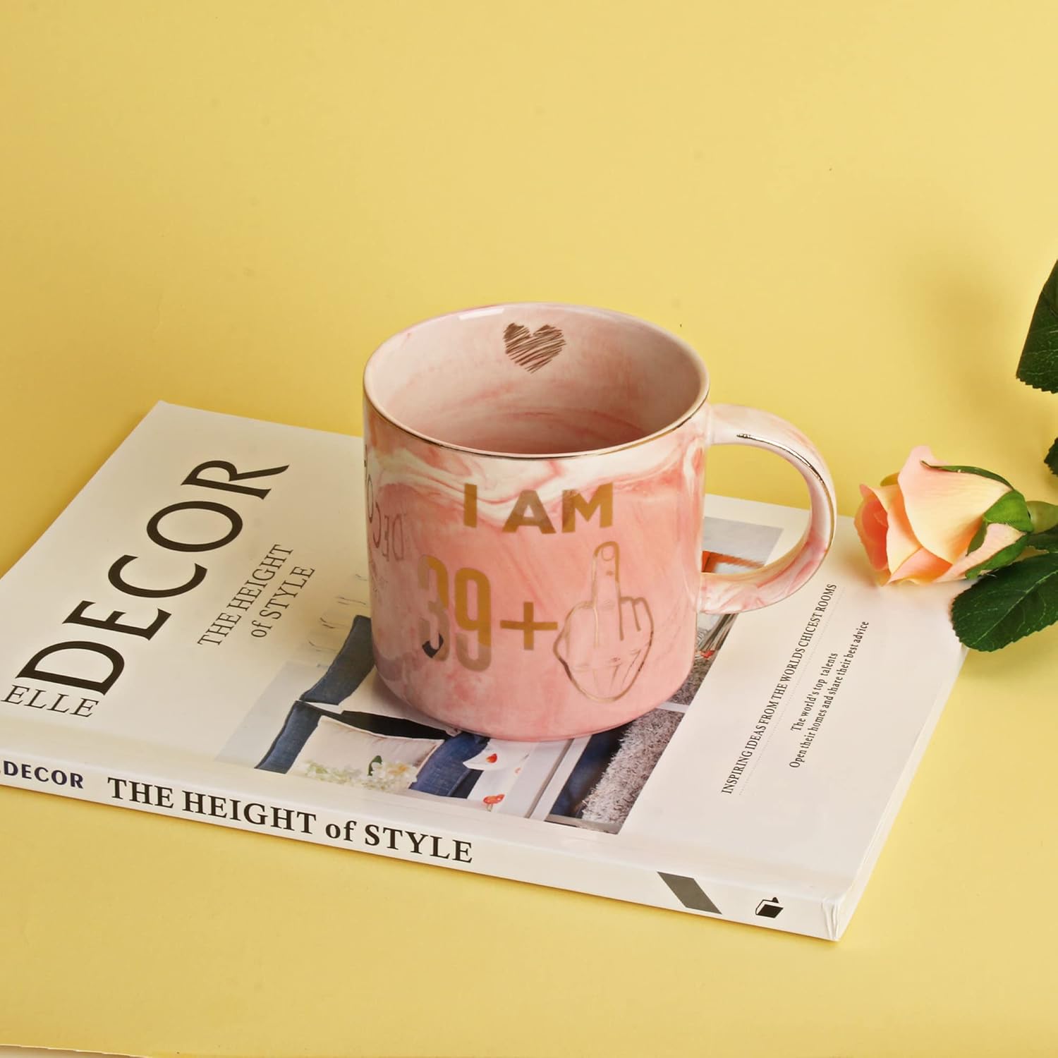 40th Birthday Gifts for Women - Funny Turning 40 Year Old Birthday Gift Ideas for Wife, Mom, Daughter, Sister, Aunt, Best Friends, BFF, Coworkers - Fabulous Pink Marble Mug, Ceramic 11.5oz Coffee Cup - Image 7