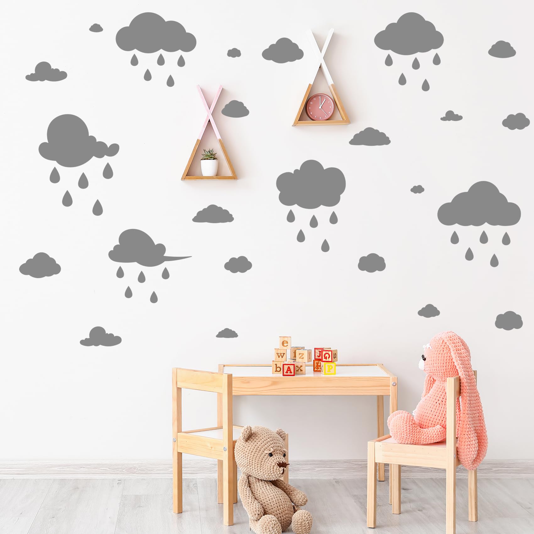 Quanyuchang Large White Clouds and Raindrops Wall Decals - Image 2