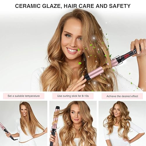 Vista 5 de MEGAWISE Libera el potencial de tu cabello con el rizador MegaWise Pro: barril de cerámica de 1 1/4 pulgadas, calentamiento rápido de los años 60