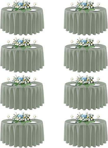Miniatura 70 de sancua - Manteles blancos rectangulares, paquete de 8 manteles para mesas de 6 pies - Fundas de mesa lavables de poliéster para bodas, fiestas de
