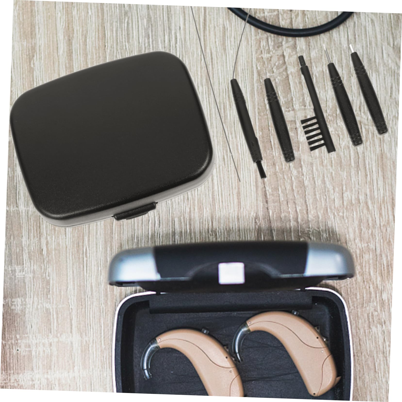 Beaupretty 4 Juegos Equipo De Limpieza Herramientas De Limpieza De Kit De Limpieza para Herramienta De Ayuda Auditiva Mini Cepillo De Limpieza Black De Polivinilo