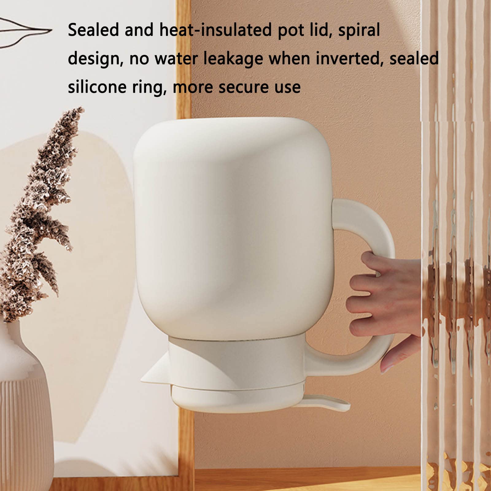 Mug Isotherme Gourde Gourde Isotherme Bouteille Isotherme Flasques Inox Café Sport Carafe Séparation Du Thé Ménager (1L,White)