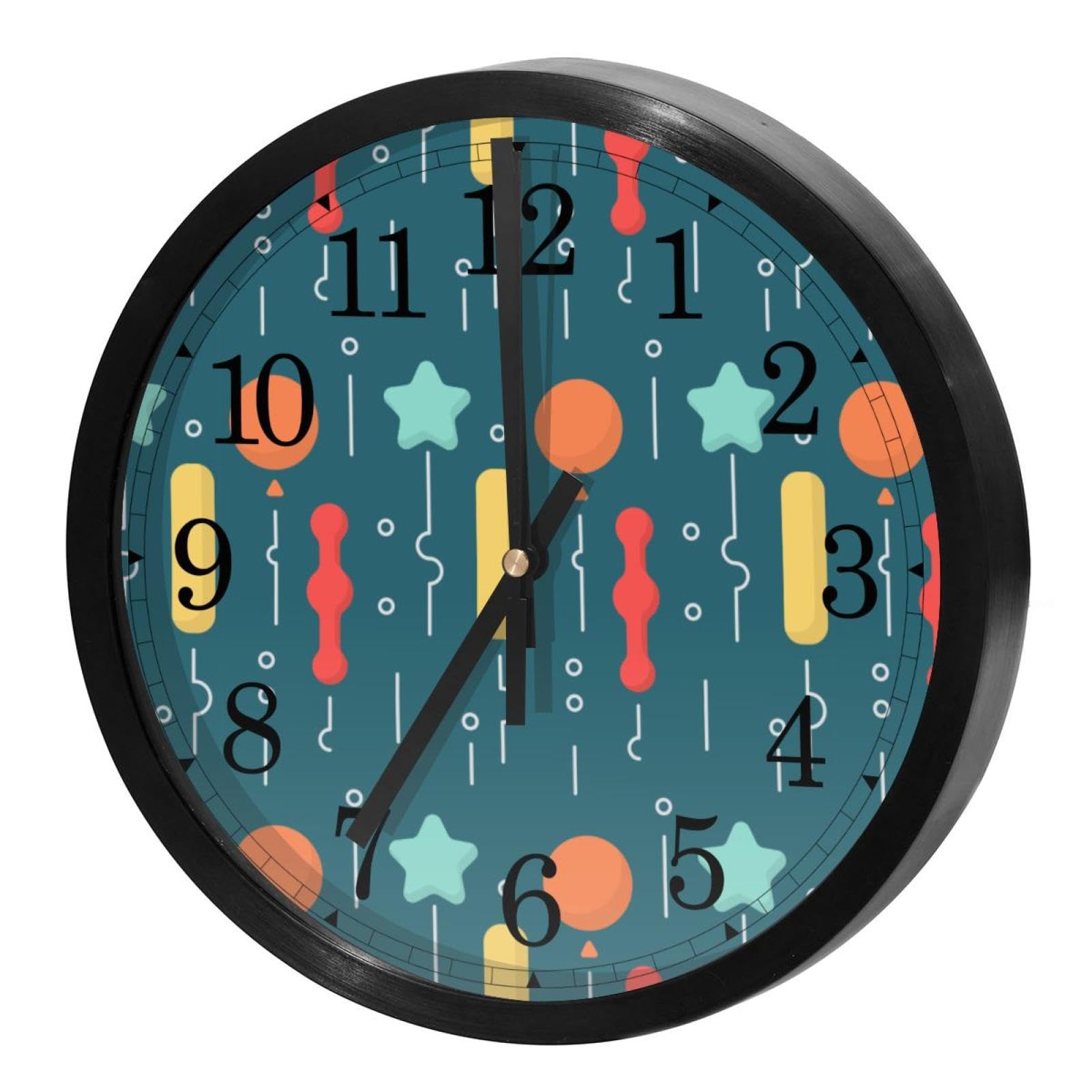 Horloge murale silencieuse à piles verte pour maison et bureau