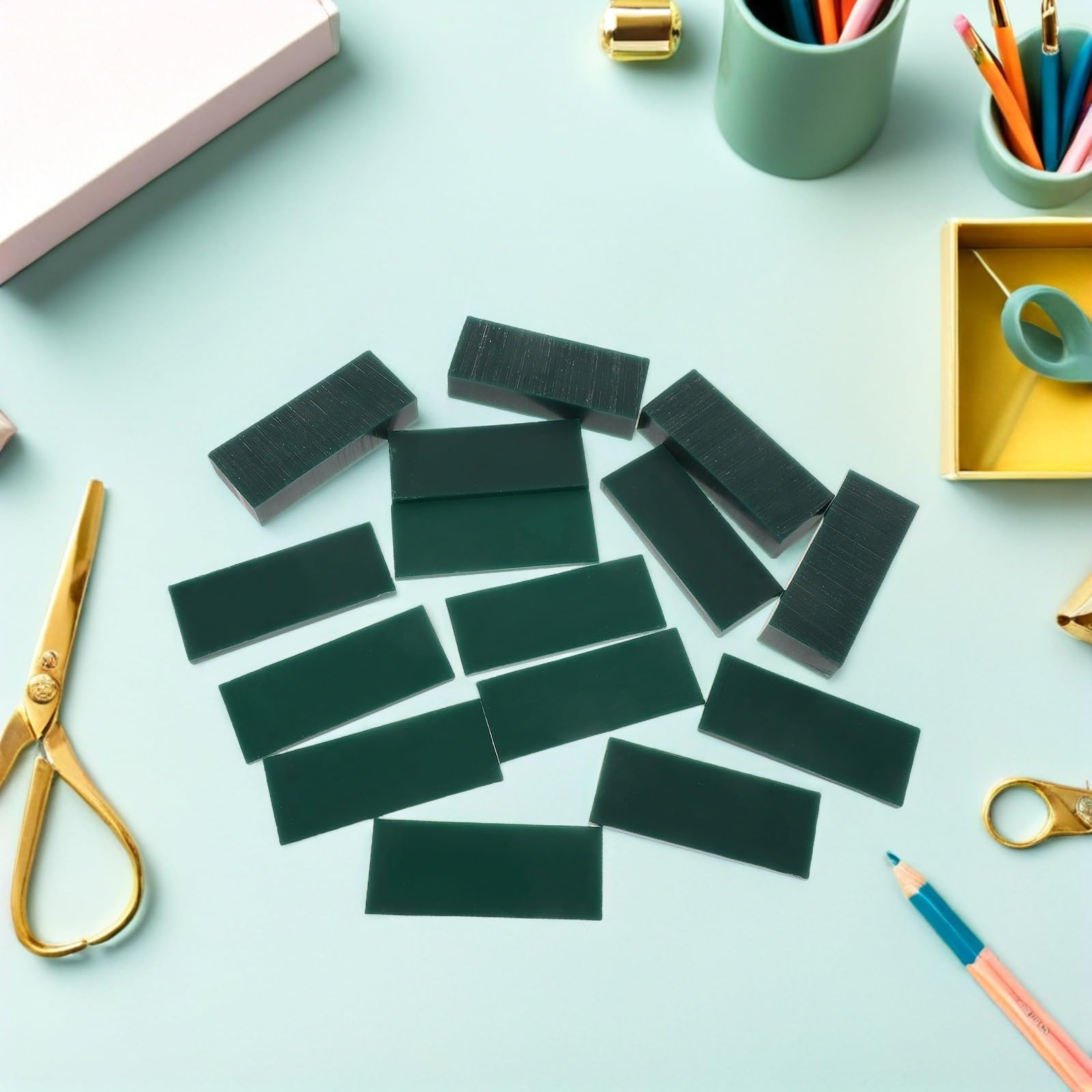 15 Unidades Láminas de Cera para Tallar Joyería Cera Verde de Alta Precisión y Compatibilidad Versátil para Fabricación y Grabado en Fundición de Joyas