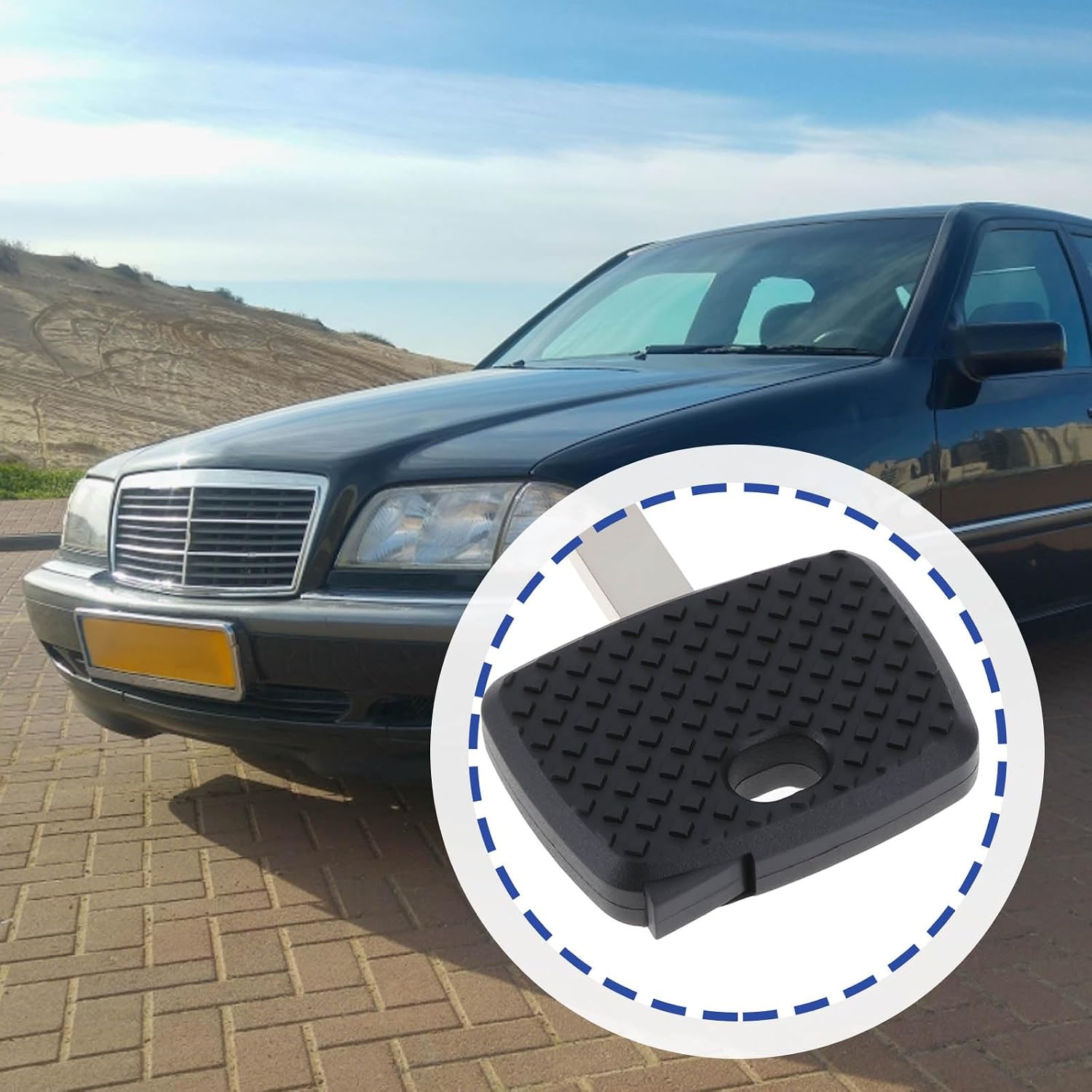 SING F LTD 2pcs HU64 2-Track Cars Transponder Key 7935 ID44 Chip Model Compatible with Mercedes 1998-2005