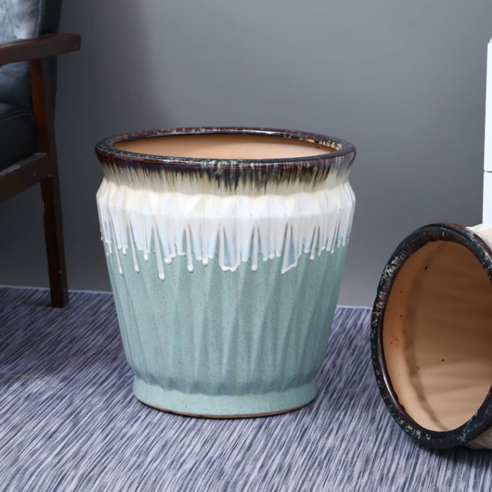 Vasi da Giardino Vasi da Fiori in Ceramica, fioriere smaltate a Goccia Vaso da Fiori Decorativo Moderno per Interni ed Esterni con Foro di drenaggio per Interni ed Esterni