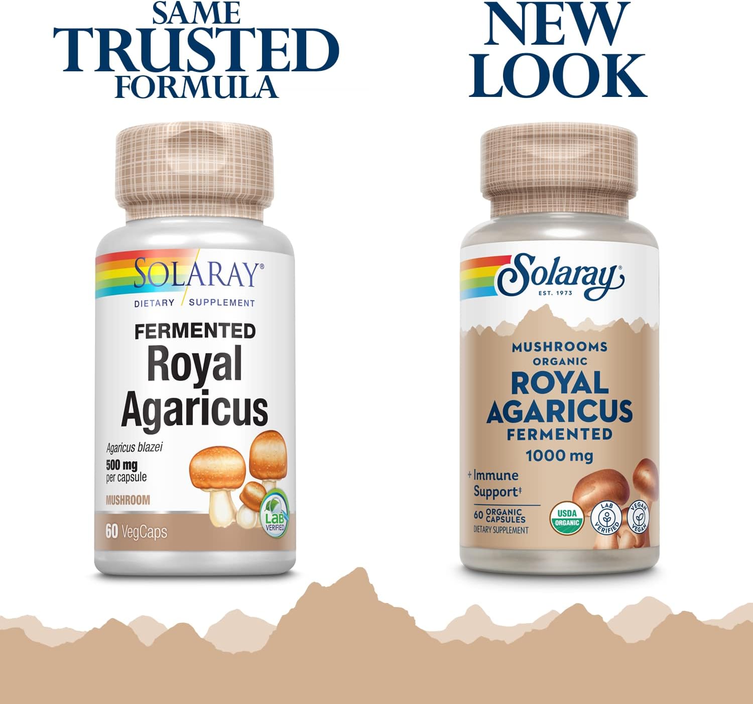 SOLARAY Fermented Royal Agaricus Mushroom 500 mg | 60 VegCaps