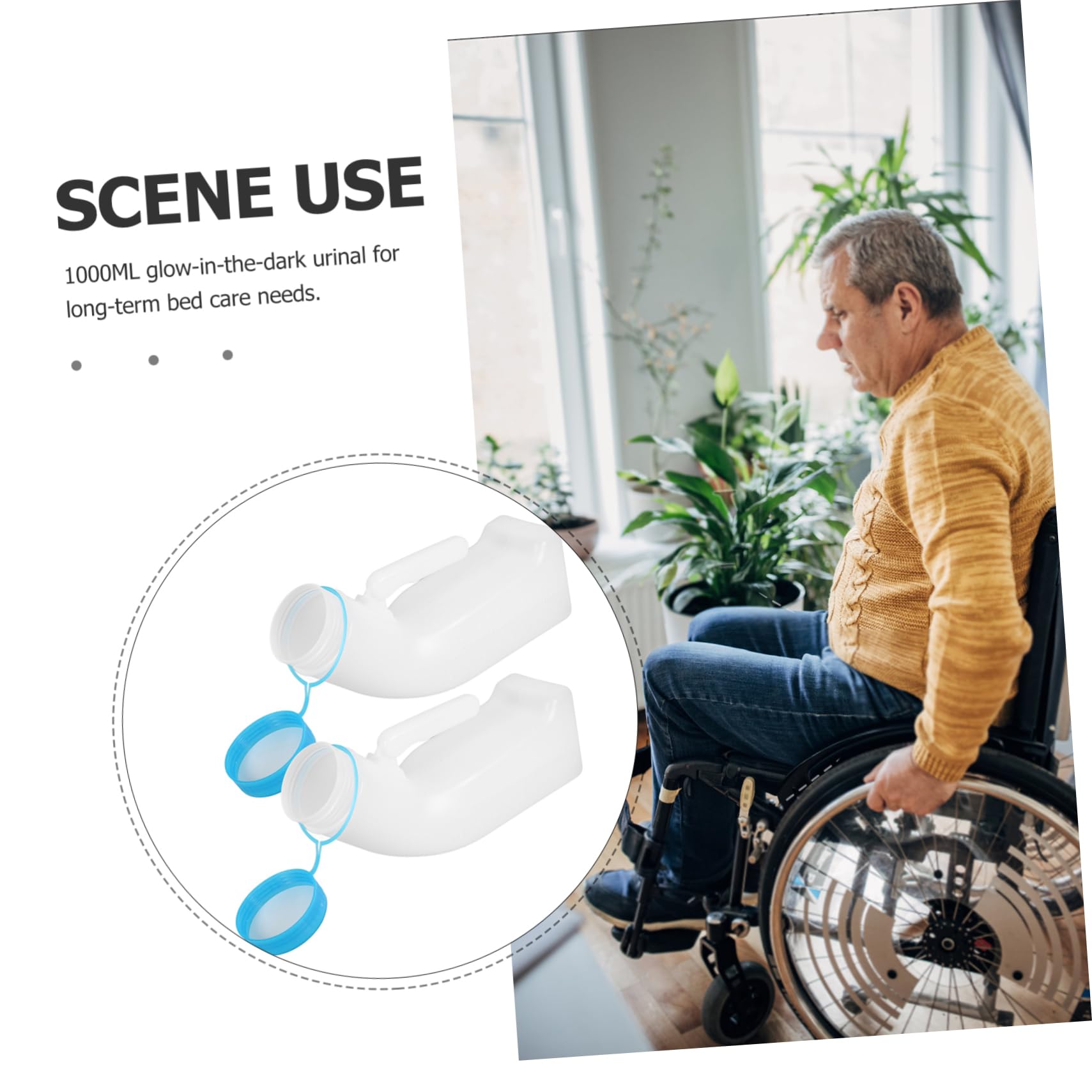 FOMIYES Glow-in-The-Dark Urinal Storage Bottle 1000ml Large Urinal for Men Portable for Emergency Use