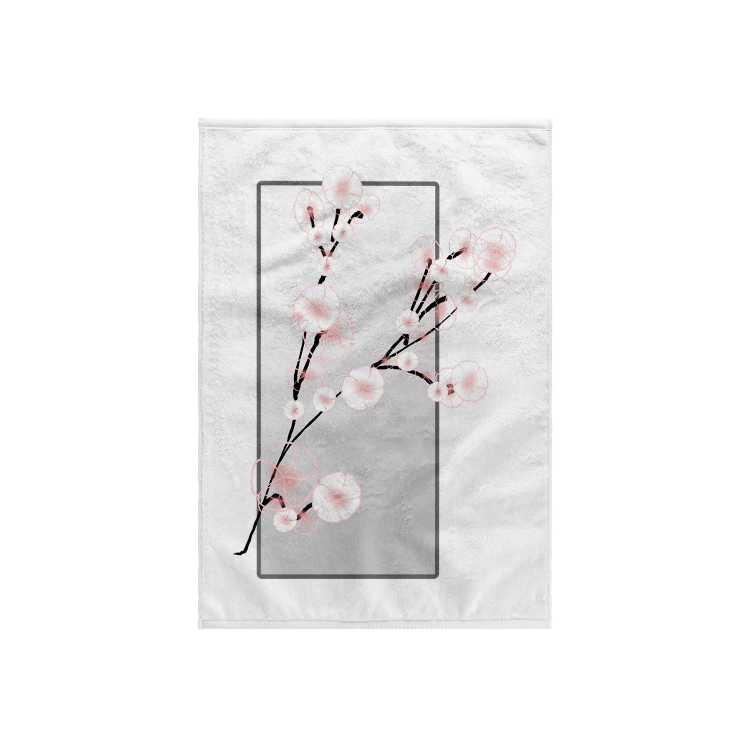 3D Rose Japanese Cherry Blossoms On Silver TWL_62451_1 Towel, 15