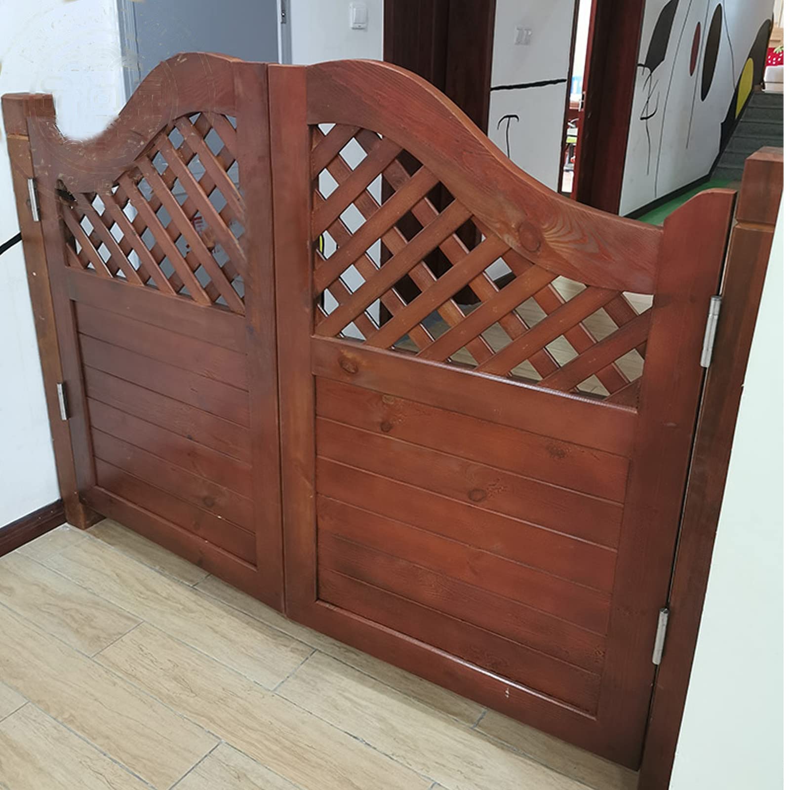 ISCBAFYX Portes battantes de café en Bois Massif pour portails de clôture de extérieur entrée de Magasin Porte battante de Salon de Style Rustique avec charnières, idéale pour cloison de Cuisine de