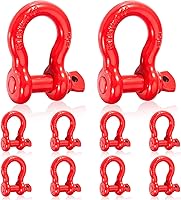 Gedlex 5/8" Heavy Duty D Ring Shackles Forged Steel Screw Pin 3.25 Ton WLL 10 Pack for Towing Recovery Rigging