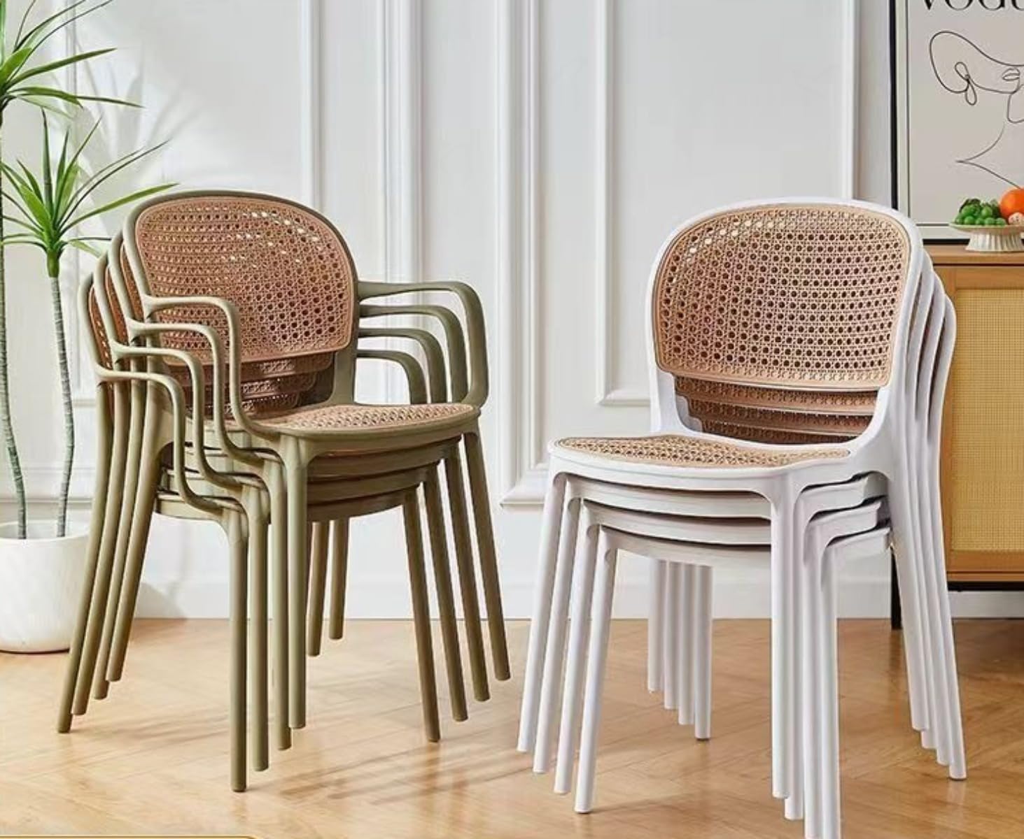 Fiozweaシンプルカジュアルプラスチック製アームレスト&amp;バックレストラタンチェアフィオズウィア家庭用/屋外用/バルコニー