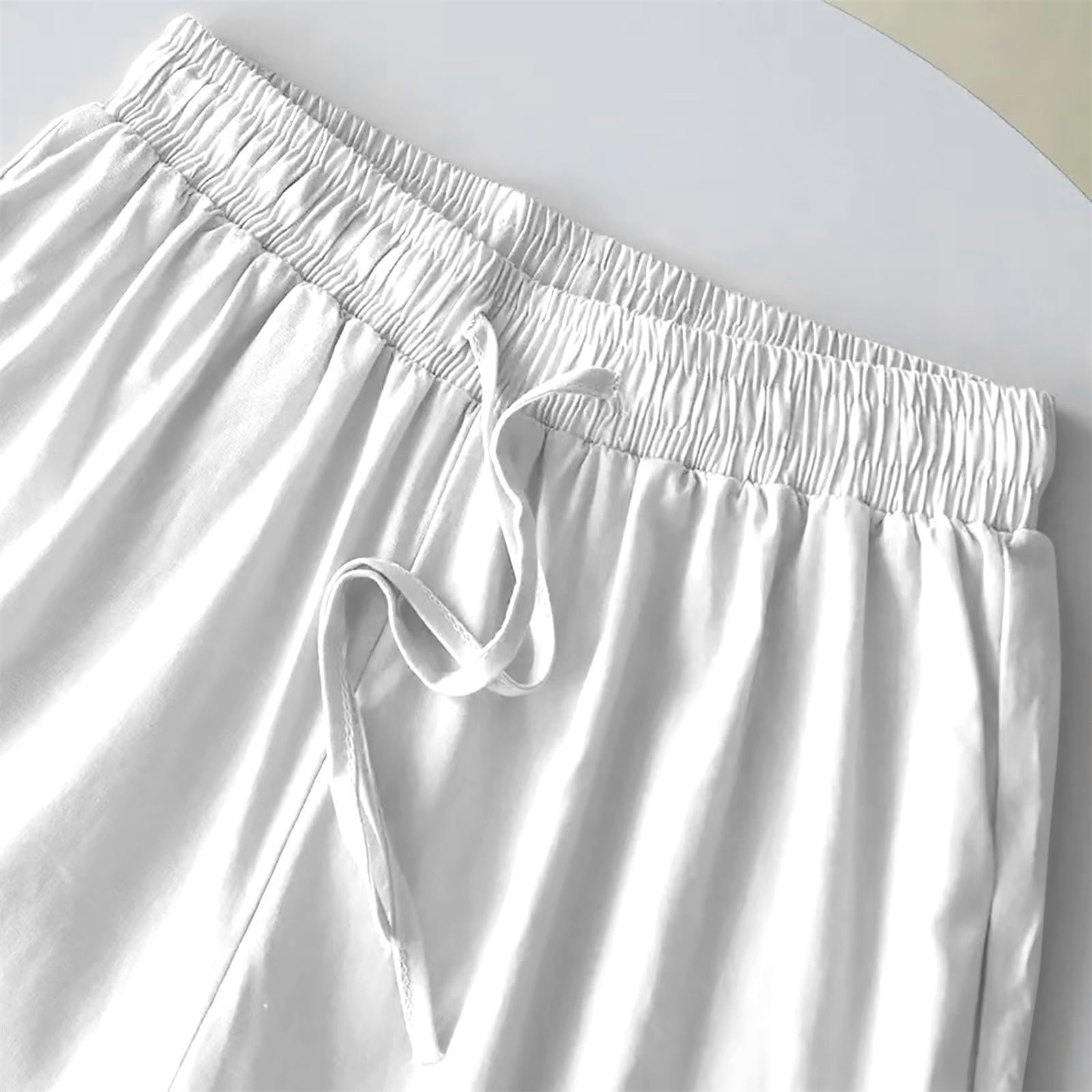 Traje de lino para mujer de verano, traje de verano para mujer, ligero, elegante, traje de ocio, moderno, algodón, 2 piezas, conjunto deportivo de dos piezas con pantalones, conjunto de muselina