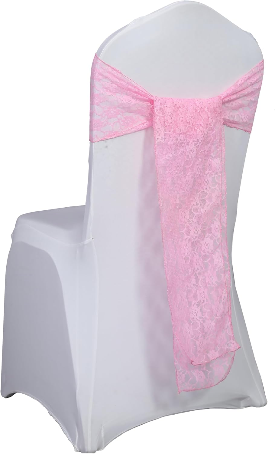 MDS Pack of 25 Vintage Lace Chair Bow Sashes for Wedding Events Supplies, Decorations for Birthday Parties, Baby Shower,Rustic Floral lace Chair Tie Backs sash Table Decorations - Ivory