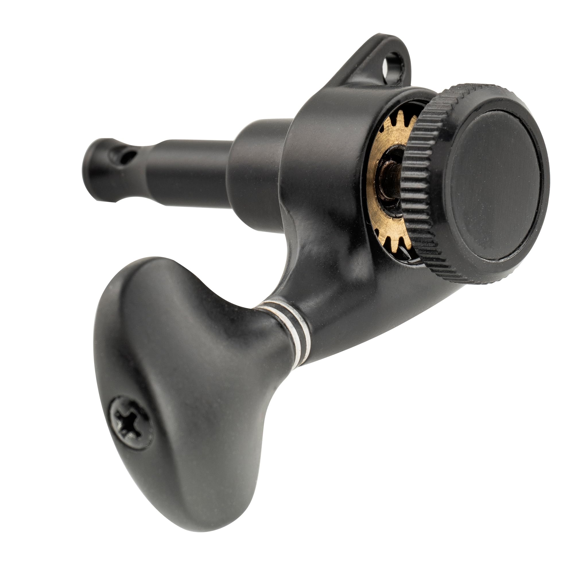 Musiclily Pro 3L+3R Ratio 18:1 Sellado Guitarra Clavijeros Bloqueo Clavijas de Afinación con Botones Y-Style Tornillo 45 Grados para Guitarra Eléctrica/Acústica tipo LP SG, Negro