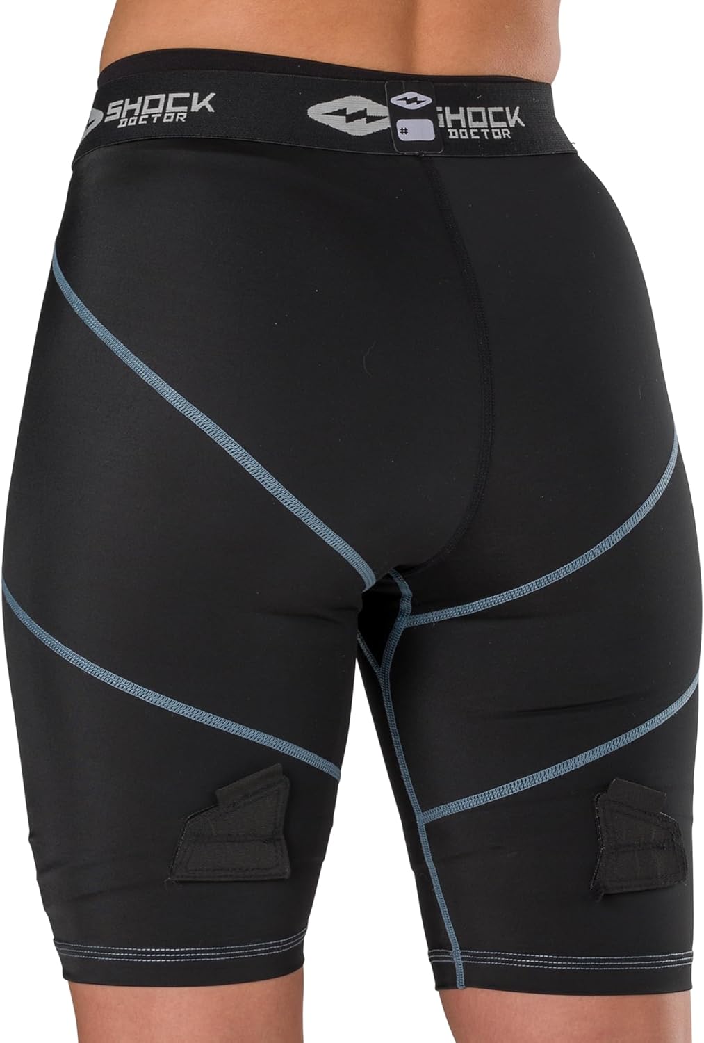 Women's Compression Hockey Short w/Pelvic Protector, Black - Image 3