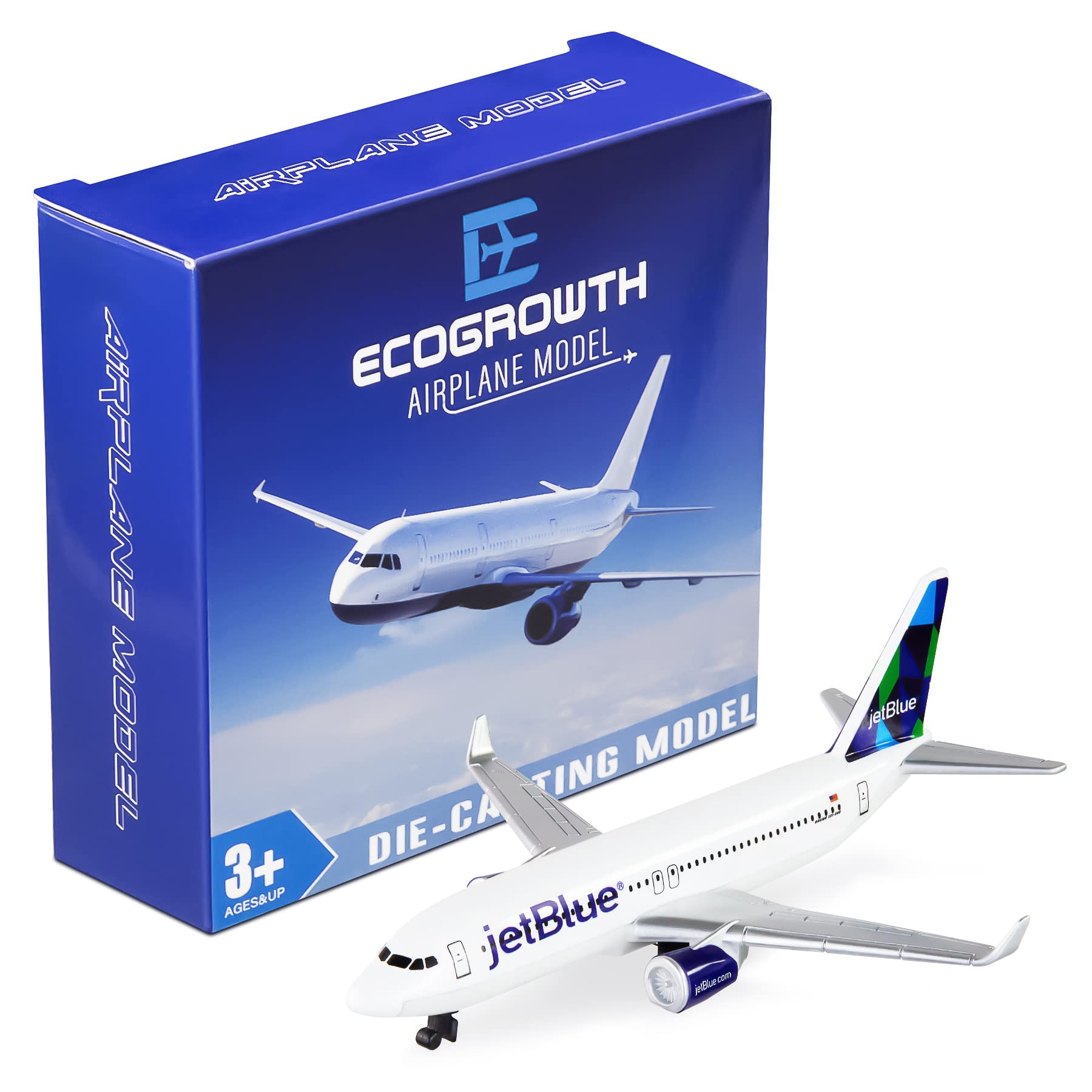 EcoGrowth Model Airplane American Jet Blue Plane Model Plane Airplane for Collection & Gifts