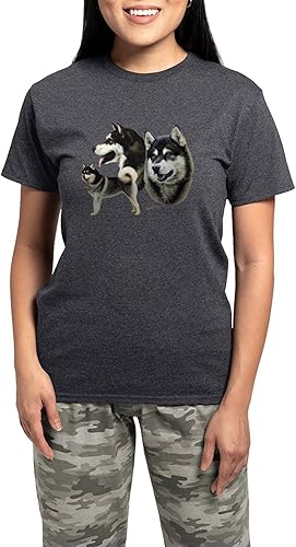 CafePress Alaskan Malamute - Conjunto de pijama para mujer, color carbón