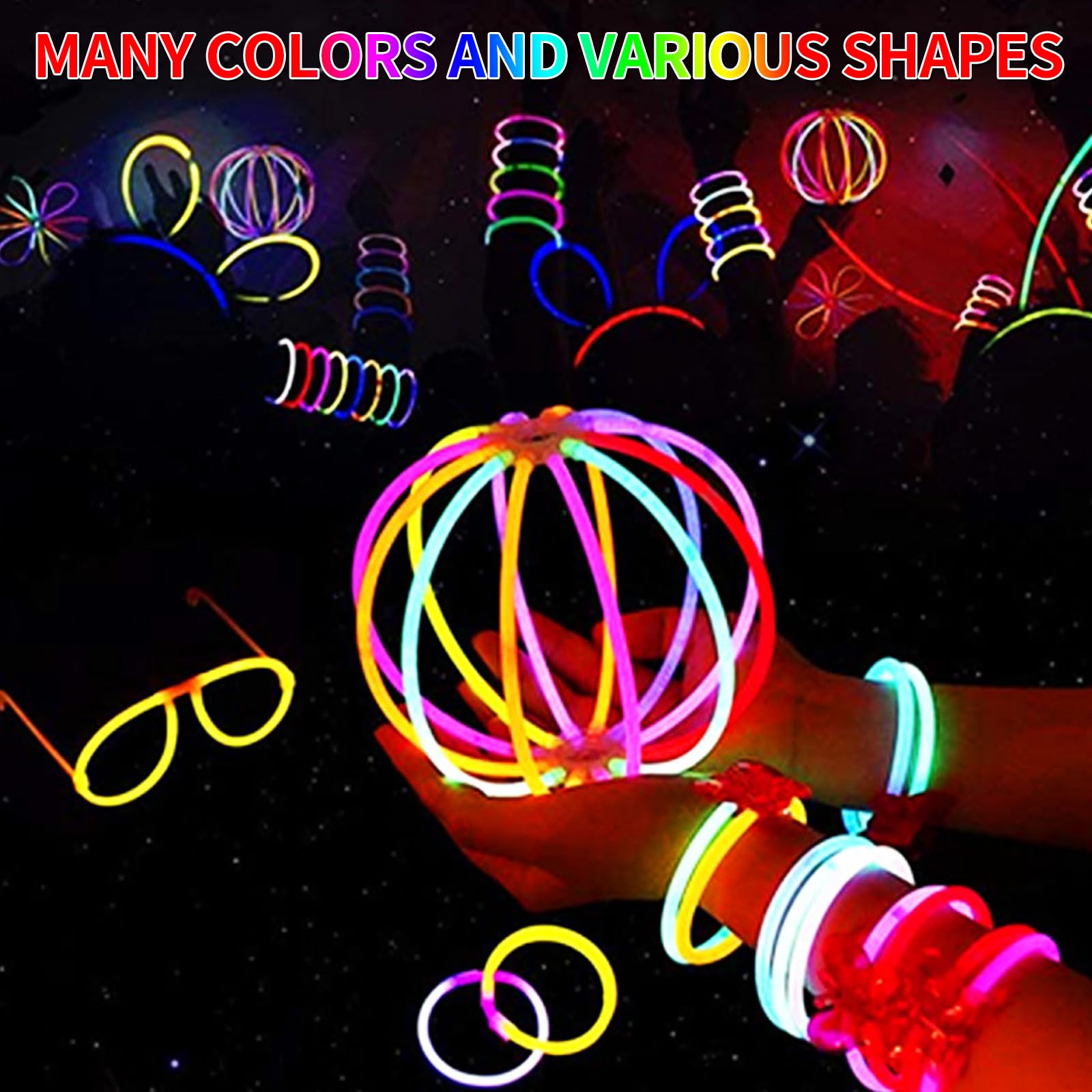 360 Pezzi Braccialetti Luminosi Fluorescenti - Per Feste, Compleanni, Halloween, Gadget Colorati - Foto 7