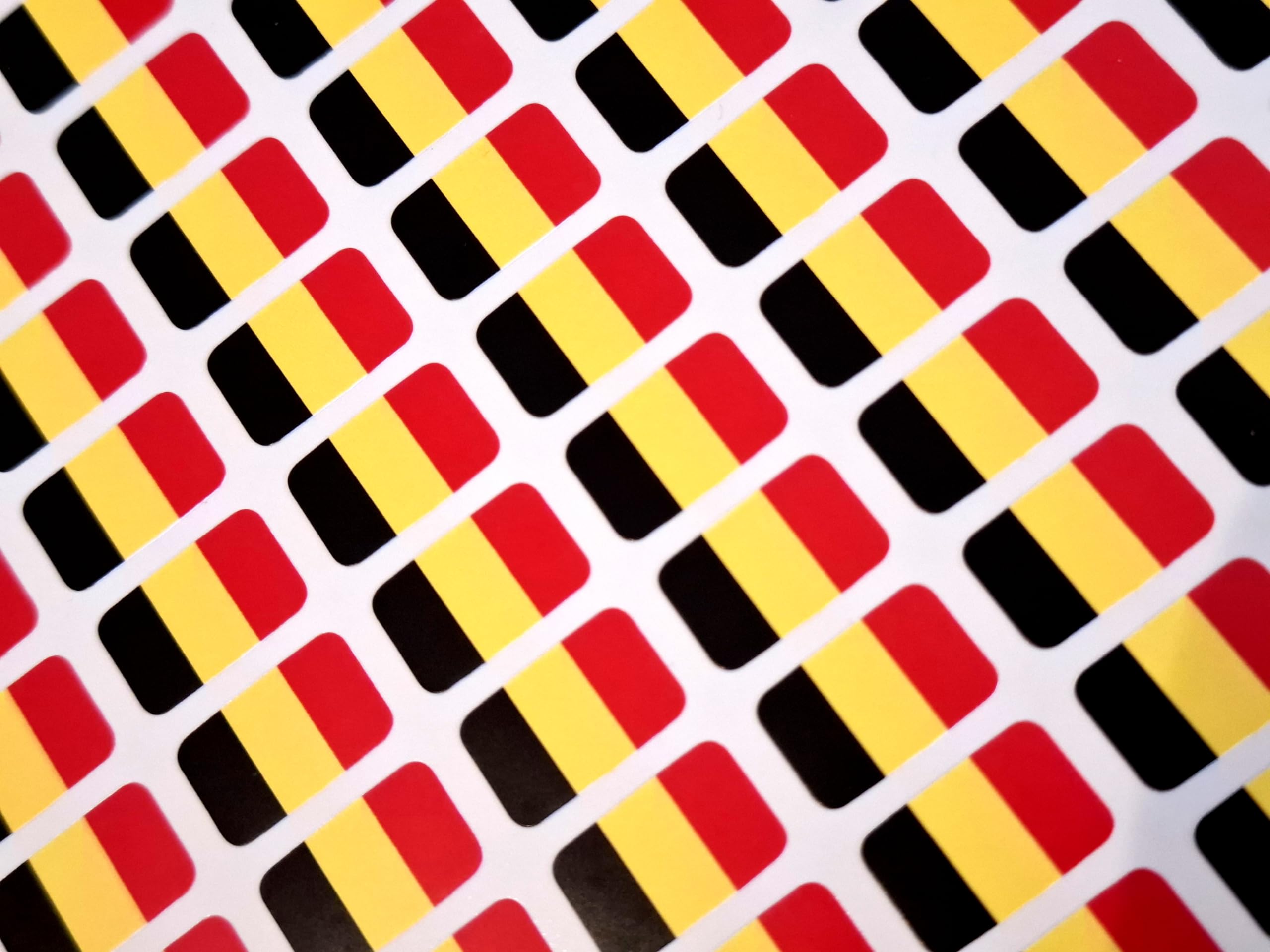 Pack of 110 Small Mini 16x10mm Belgium Belgian Durable Plastic Flag Stickers, Sticky Labels