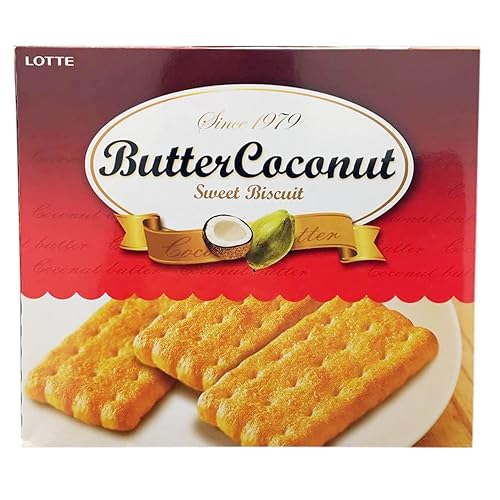 Lotte Galletas dulces de mantequilla y coco (1 paquete de 10.58 onzas, 10.58 oz)
