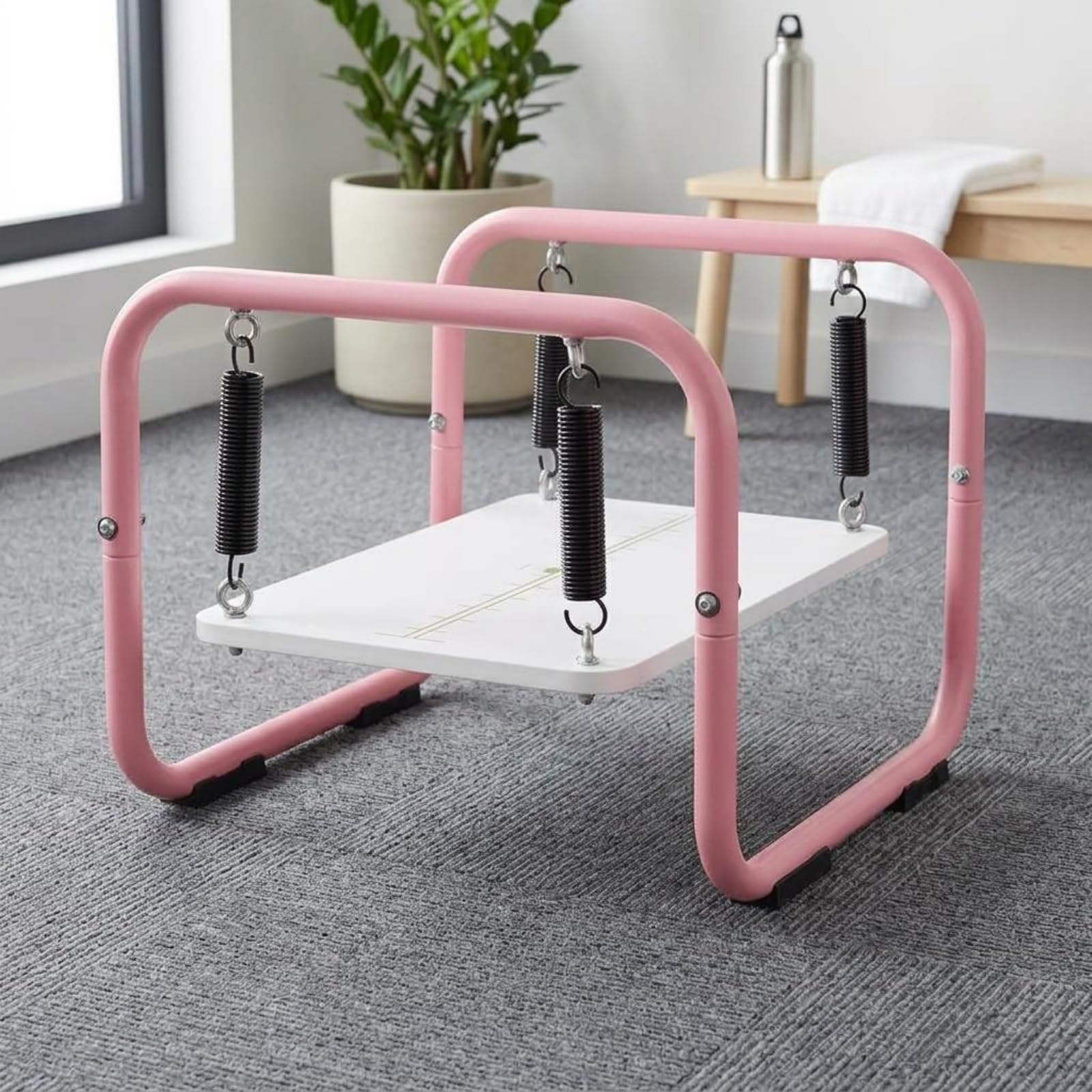 Milageto Tablero de Entrenamiento de Equilibrio Estabilidad Tabla Balanceo Resorte Superficie Inestable Acero Compromiso Postura Controlada Squats Lunges