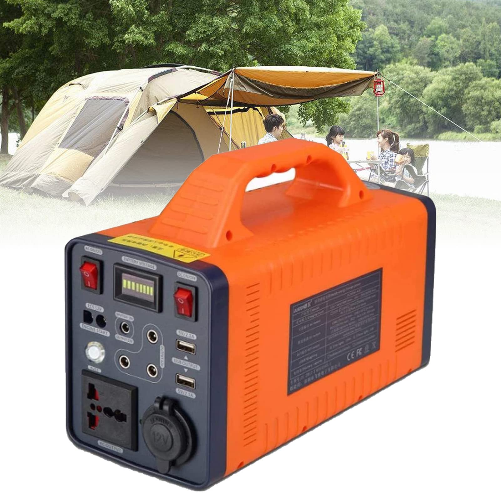 Generatore Solare Portatile, Power Bank Esterno 220 V Onda sinusoidale, 12 V CC e USB e accendisigari per Viaggi di Campeggio di Emergenza all'aperto