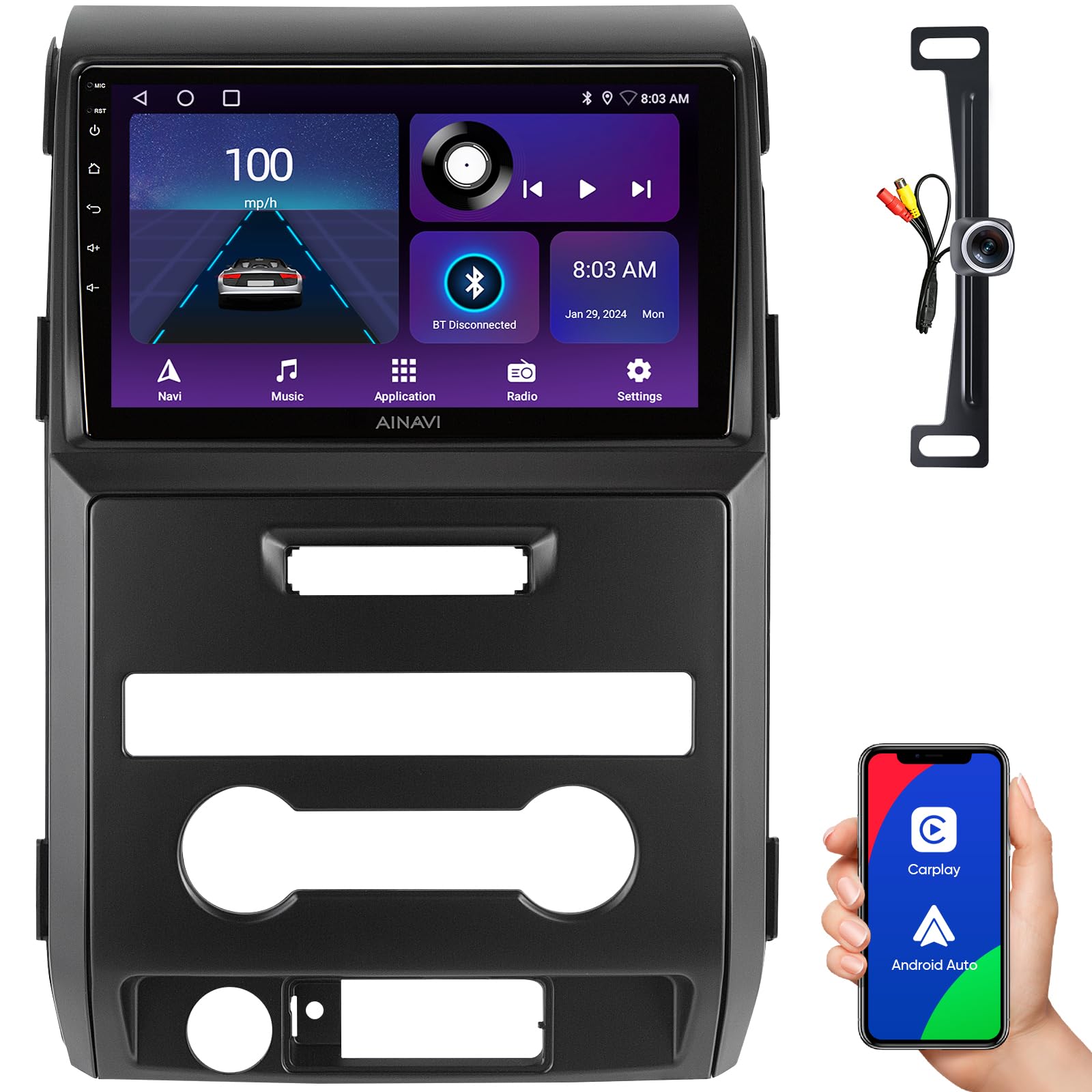 AINAVI 2+64G QLED Car Stereo