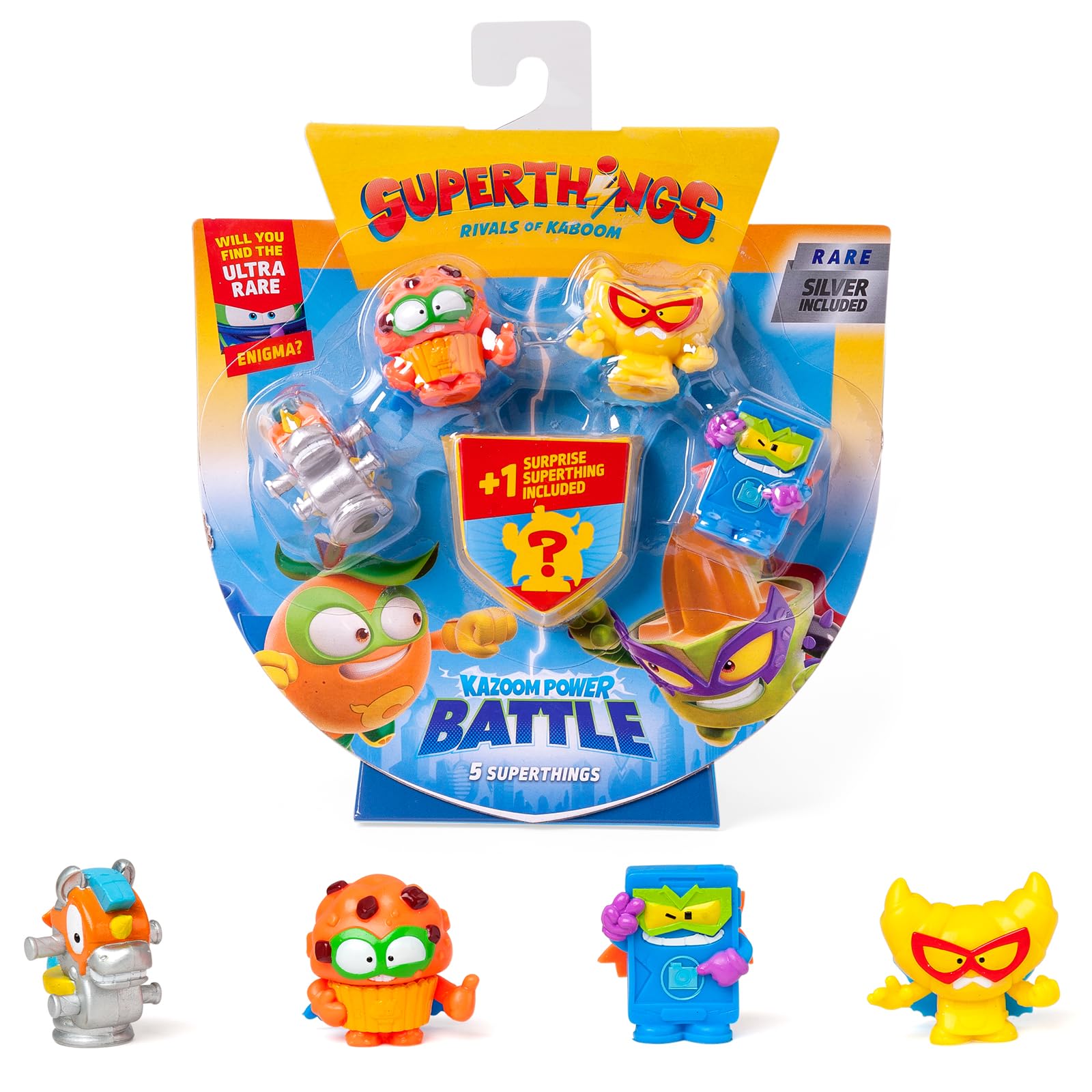 SUPERTHINGS KAZOOM POWER Battle – 5 Pack. Contains 5 Superthings (Including 1 Surprise Figure and 1 Silver Captain). Pack 5 of 6