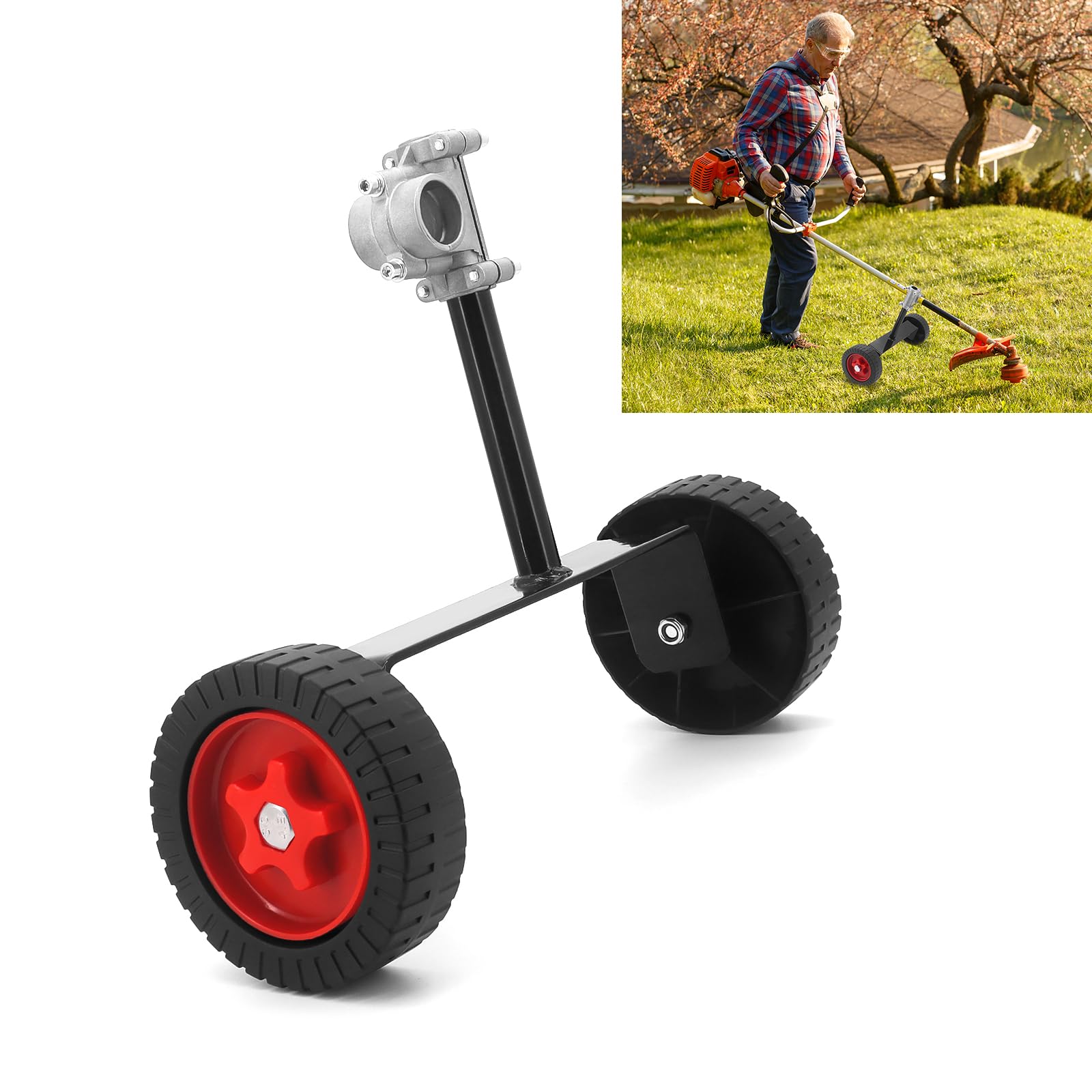 Stabilizzatori per tagliaerba, ruote universali per mangiare erbacce, ruote ausiliarie regolabili per tagliaerba, ruote per tagliaerba, 26 mm - 28 mm, accessori per tosaerba, tosaerba